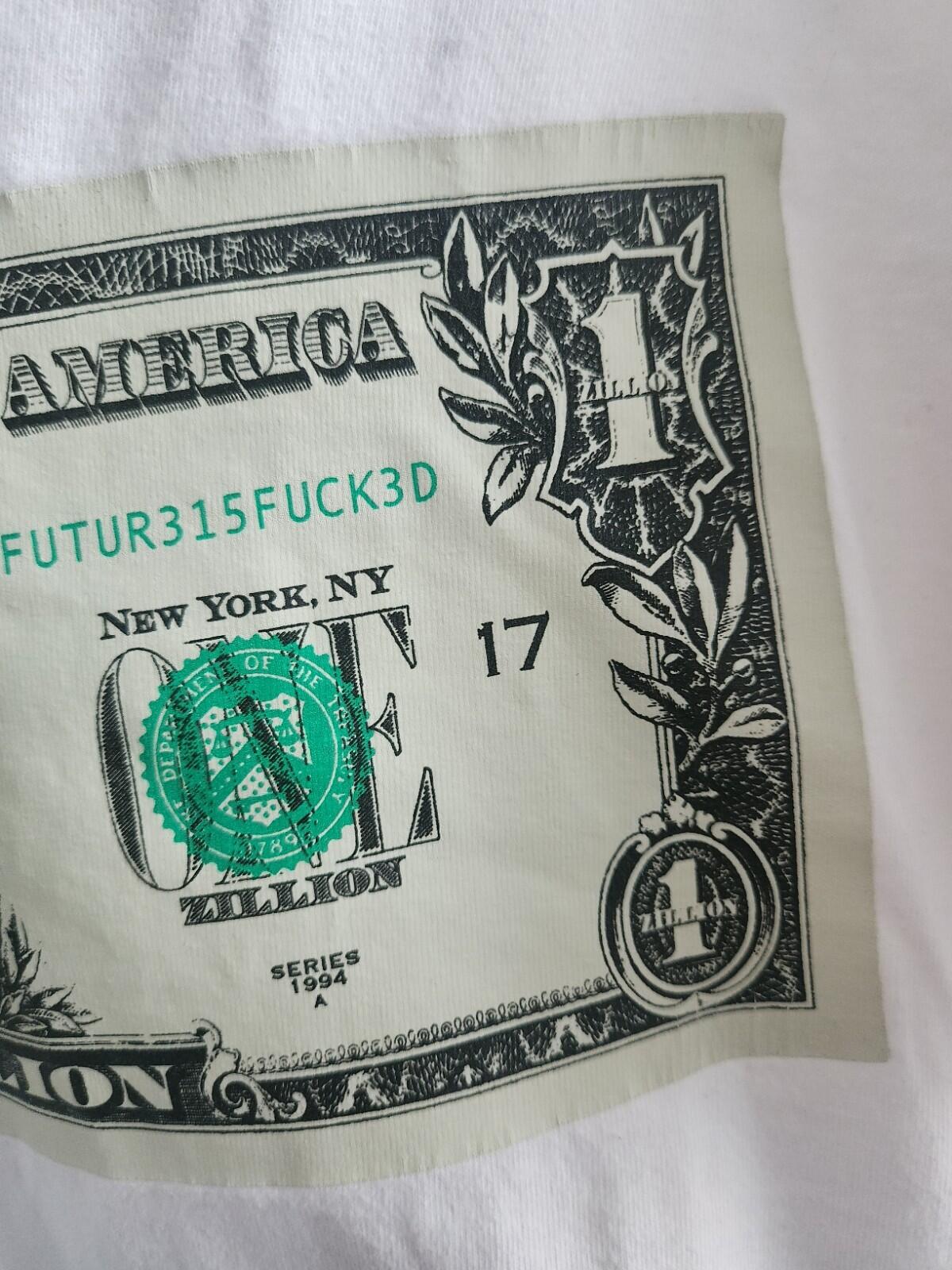 FW17 Supreme Dollar Tee White size M medium T-shirt made in USA facepalm