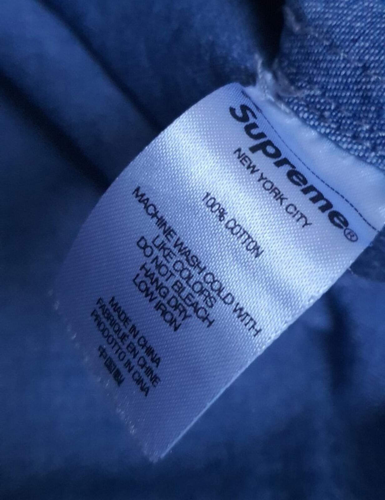 FW21 Supreme Small Box Denim Shirt Blue Talla M Mediana