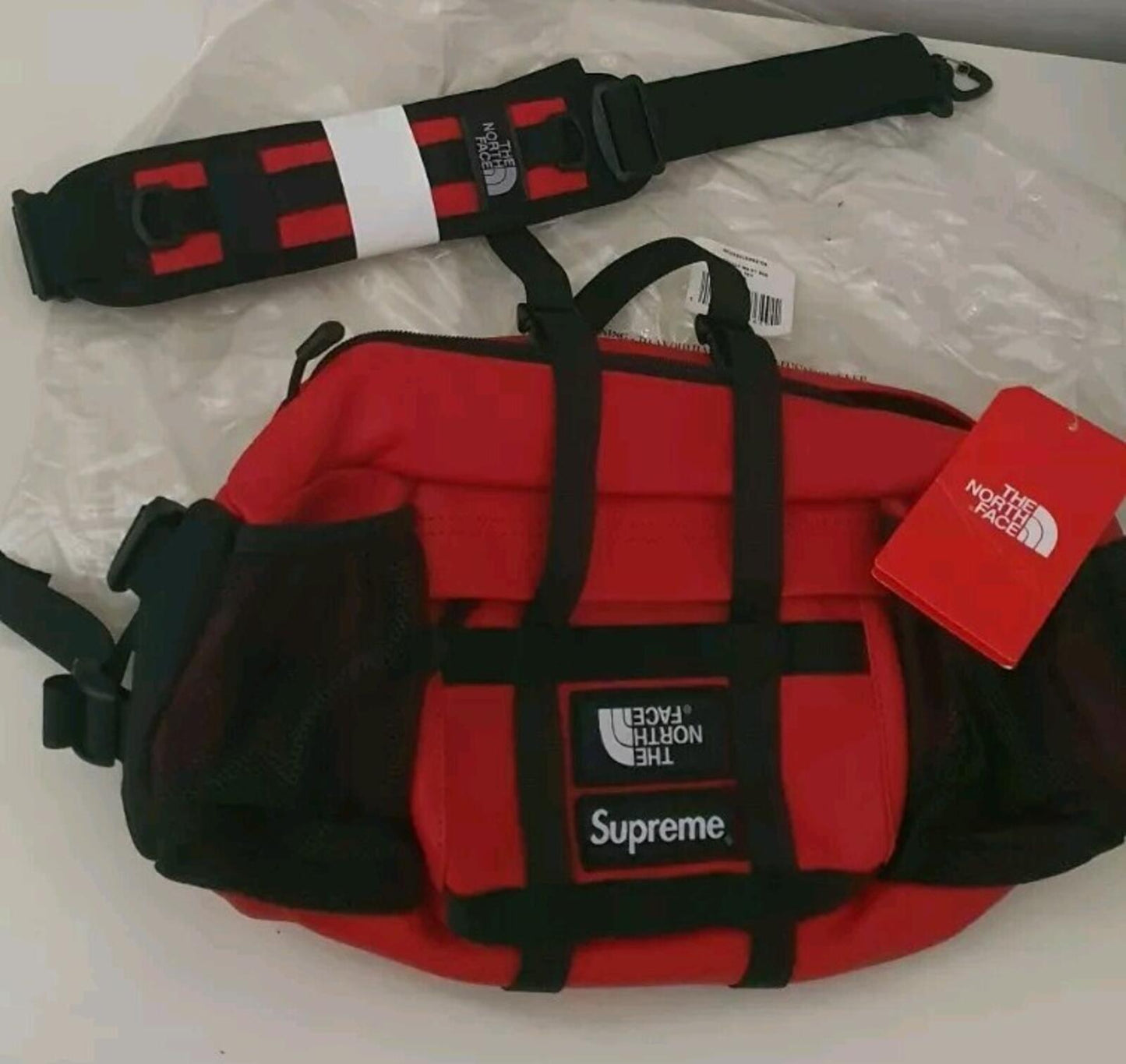 FW18 Supreme The North Face Leather Mountain Waist Bag Red shoulder Ultra Rare