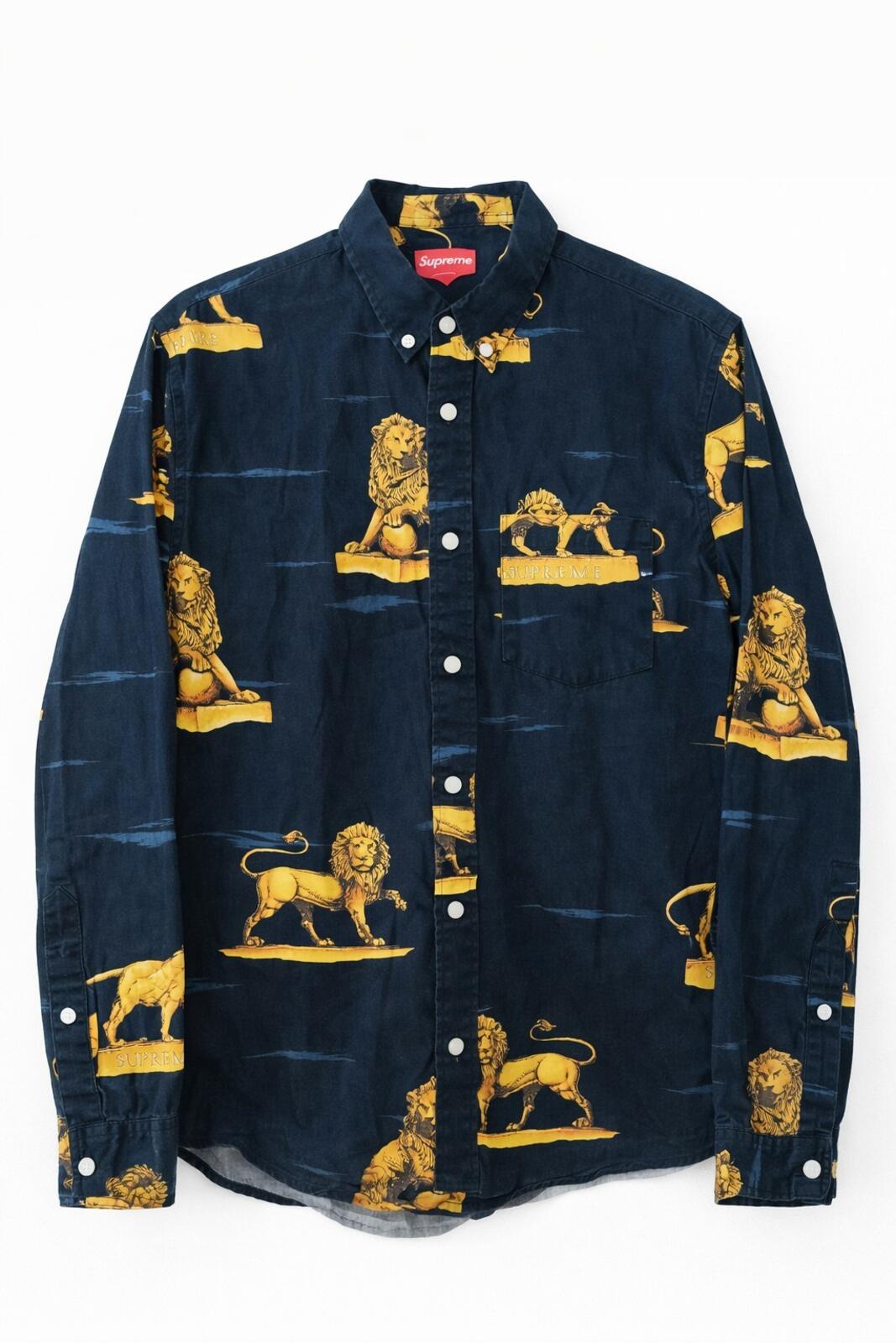 FW13 Supreme Lions Shirt Navy Size S