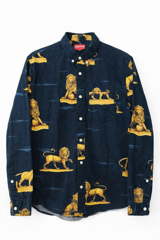 FW13 Supreme Lions Shirt Navy Größe S
