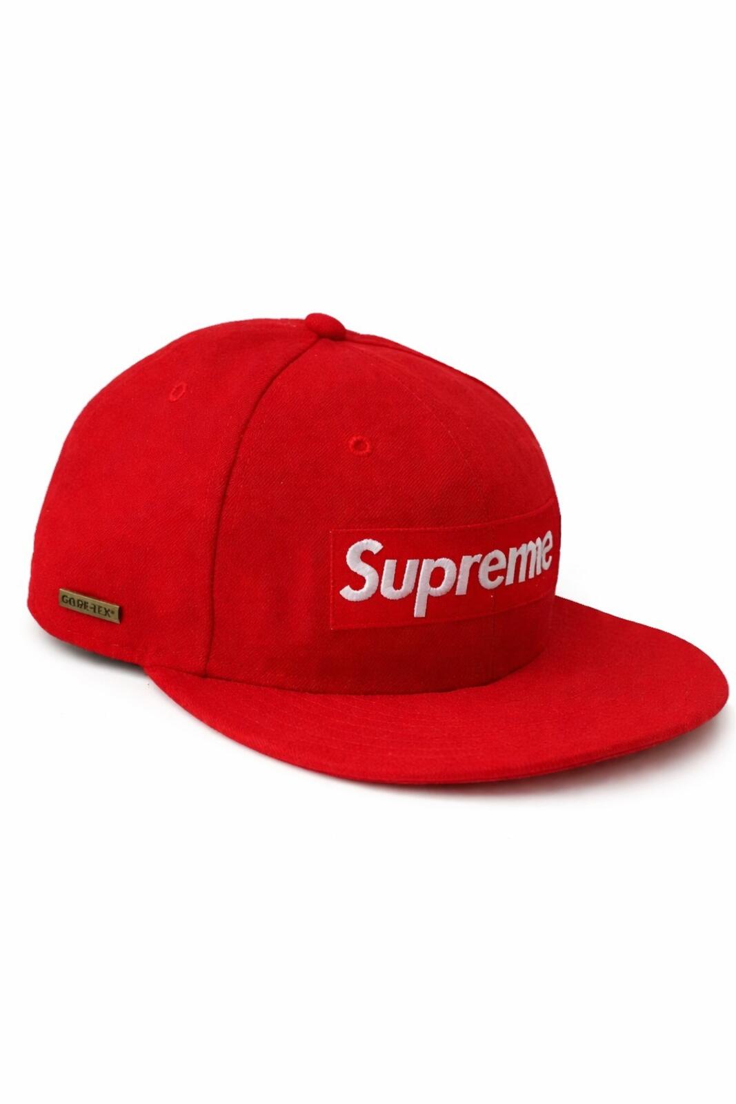 FW13 Supreme GORE-TEX Box Logo New Era Cap Wasserdicht Rot Größe 7 1/4