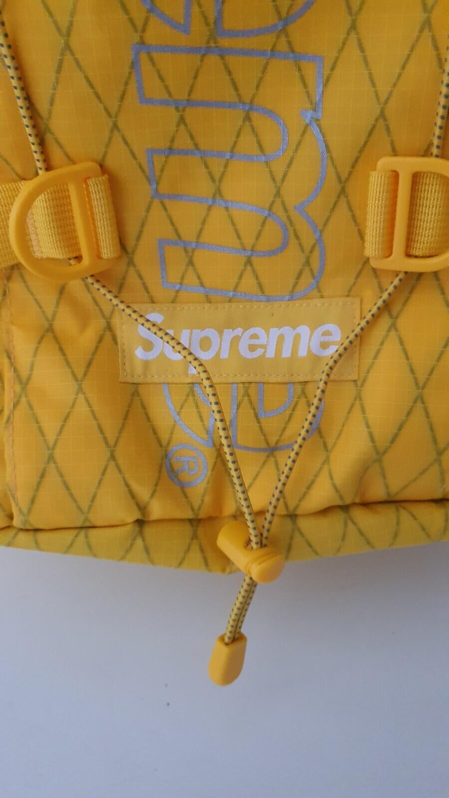 FW18 Supreme yellow backpack water and abrasion resistant box logo Bag Rucksack