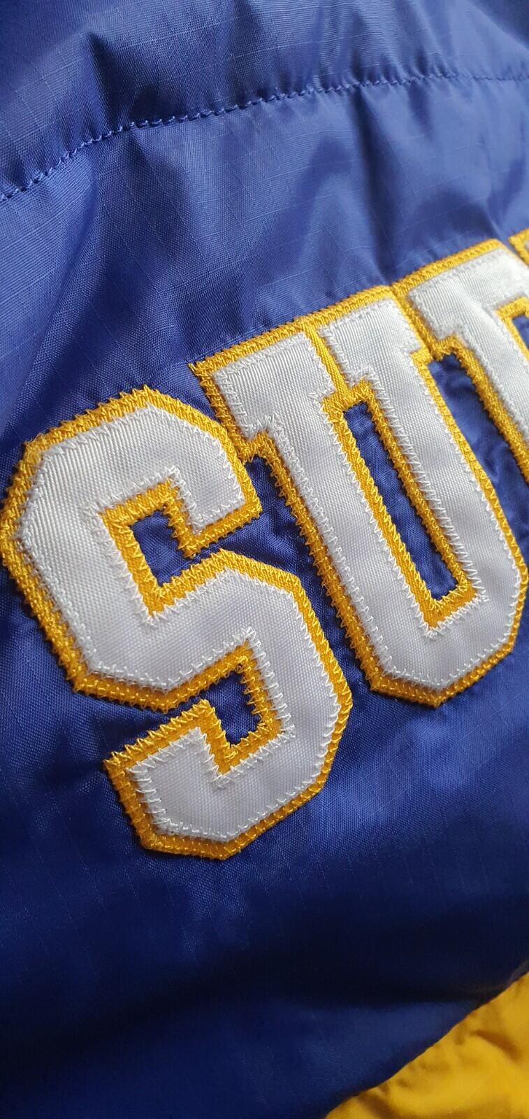 FW14 Supreme reversible Puffy Jacket yellow blue XL duck down puffer Vintage