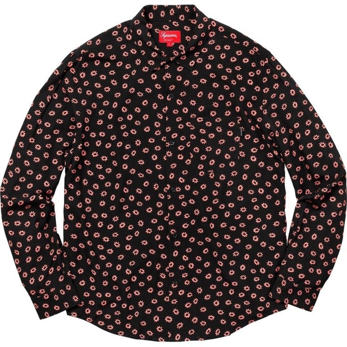 SS18 Supreme Flowers Rayon Shirt Black Size M