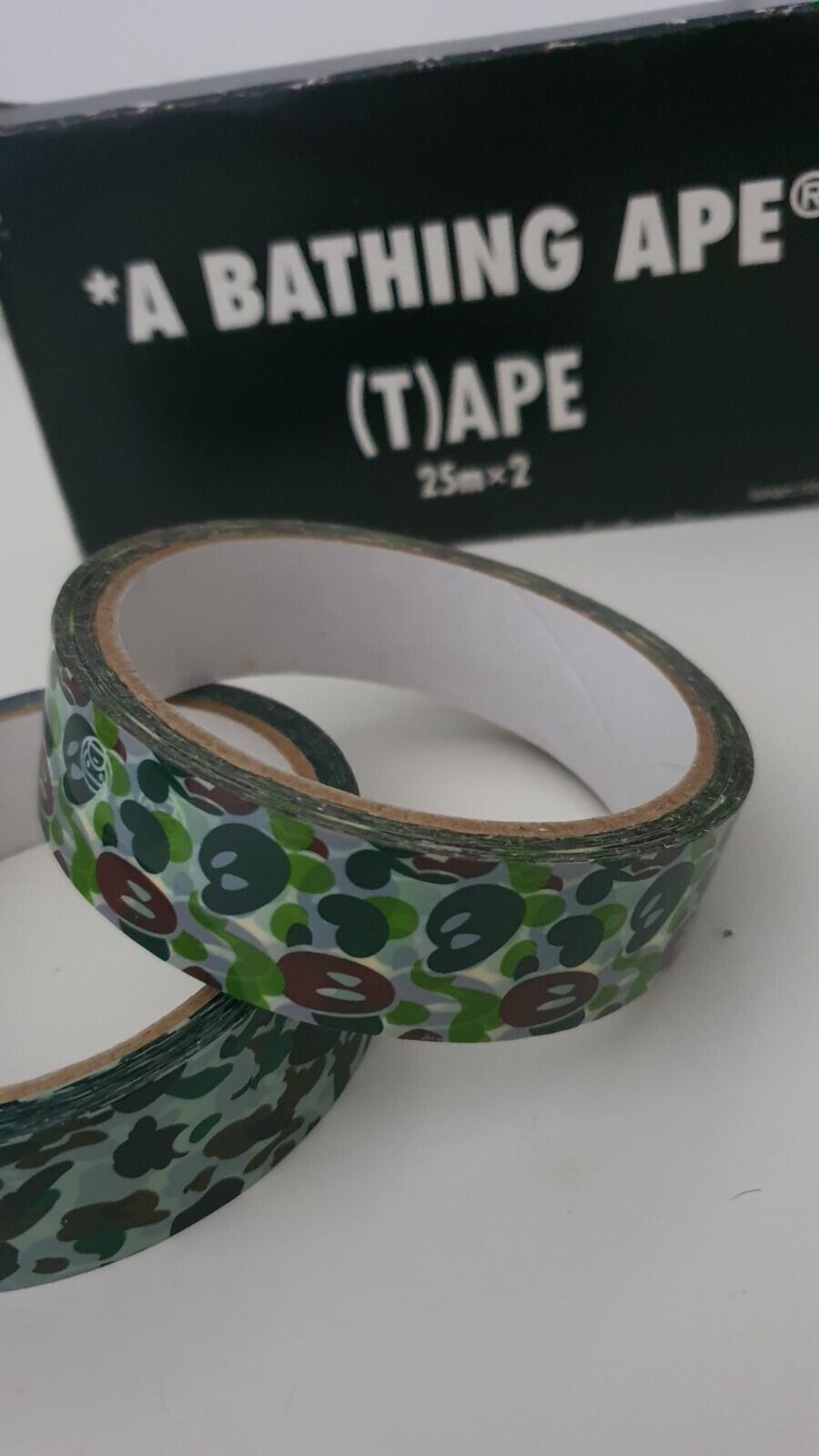 A BATHING APE camo T (APE) 2-pack 25m x 2 tape green camouflage vintage Rare
