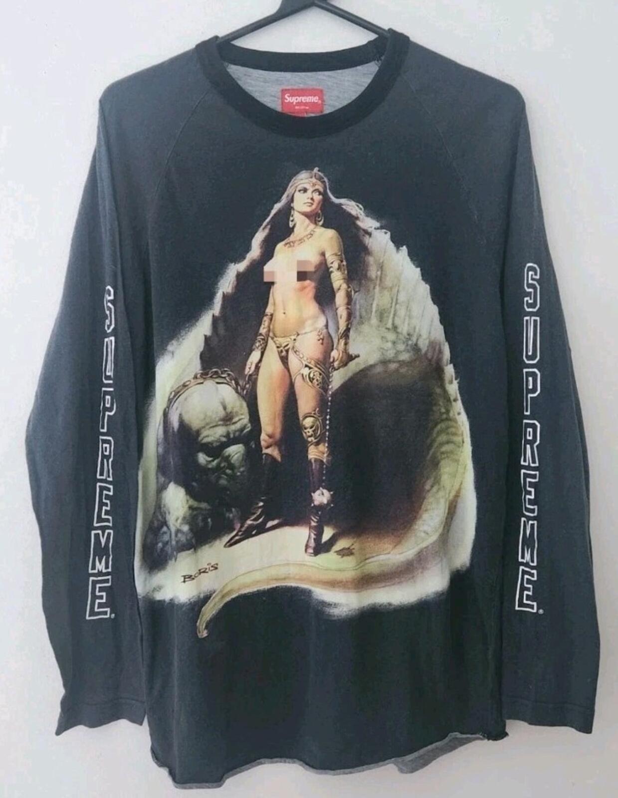 SS14 Supreme x Boris Vallejo Amazon Raglan Top Black Size M