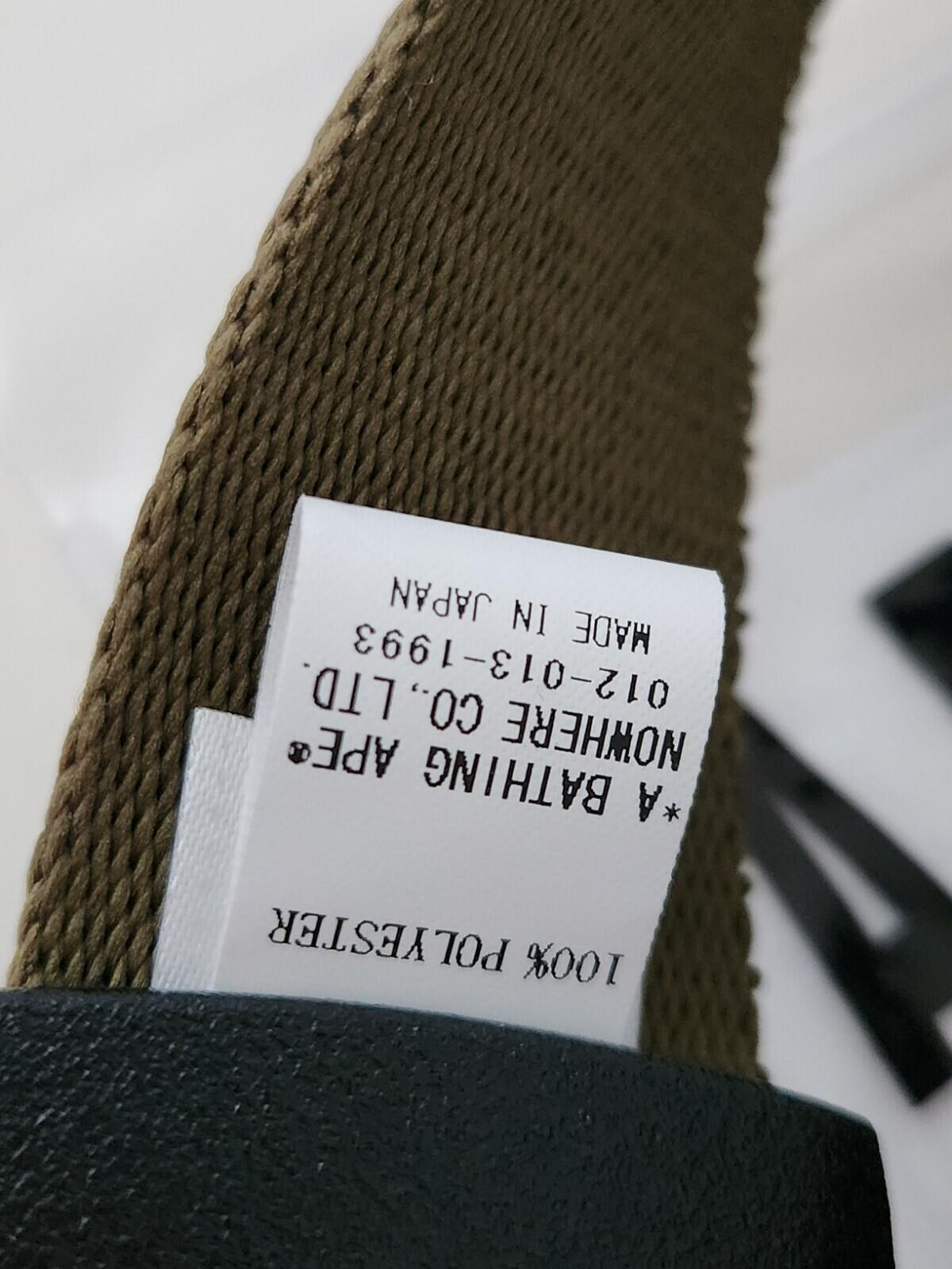 SS22 A BATHING APE Cinturón GI tejido oliva hebilla metálica BAPE Nuevo