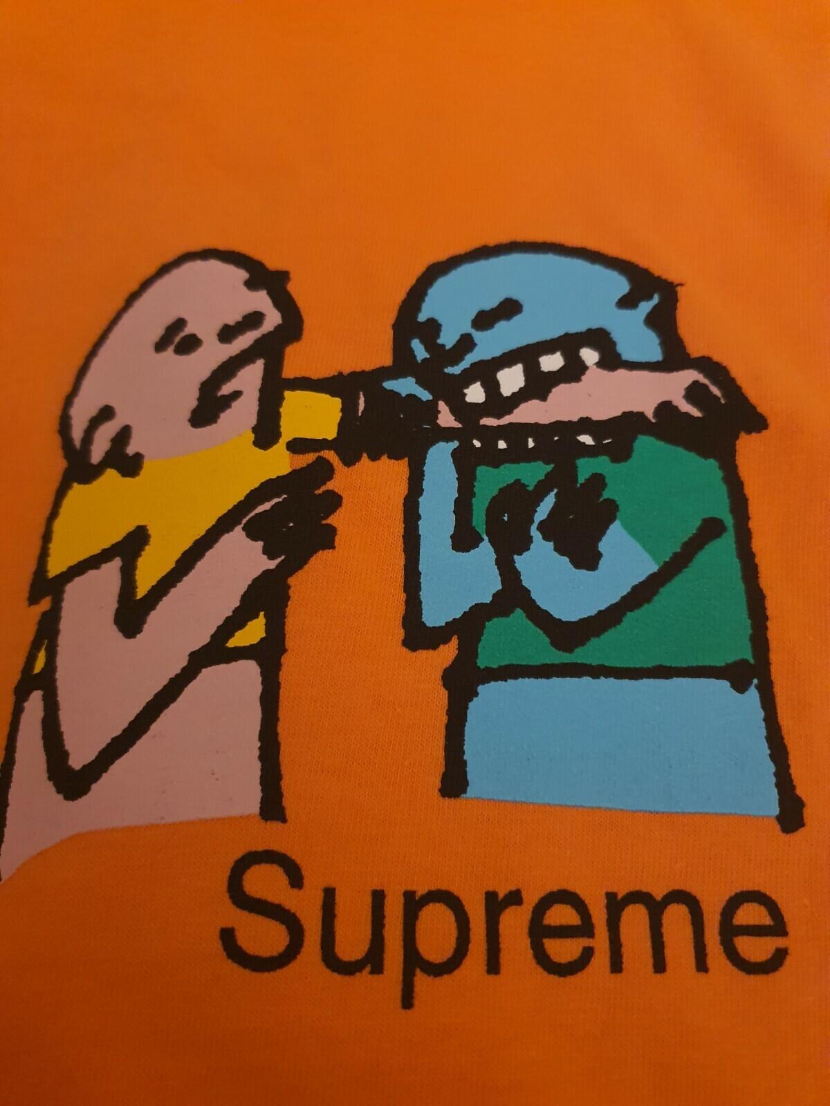 FW19 Supreme Bite neon orange tee size XL T-shirt New