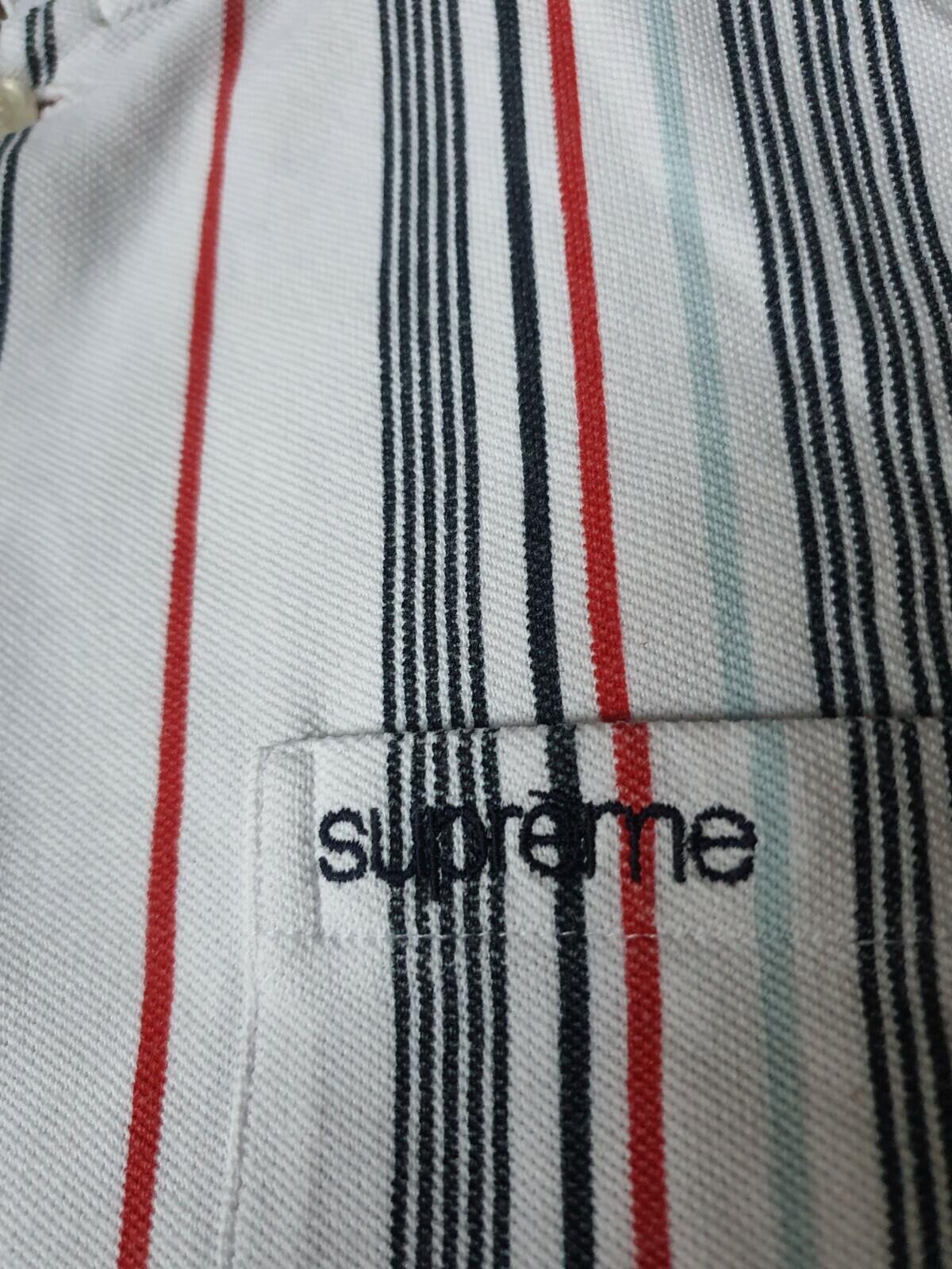 SS20 Supreme Vertical Stripe Polo Top Shirt White M