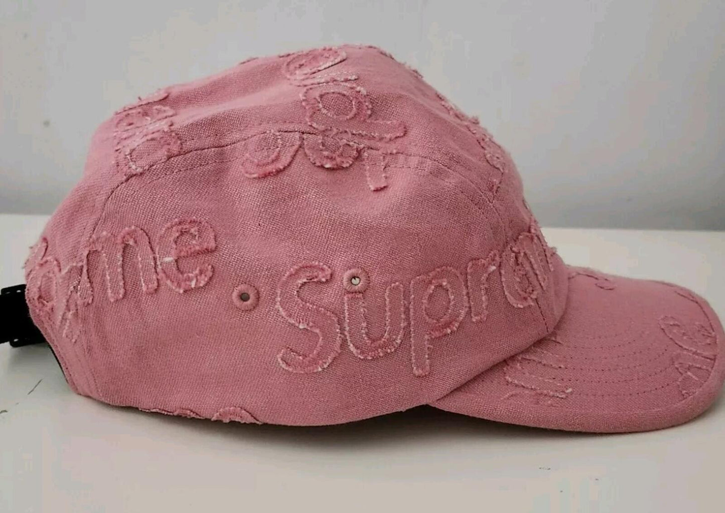SS24 Supreme Lasered Denim Camp Cap Cotton Hat Pink