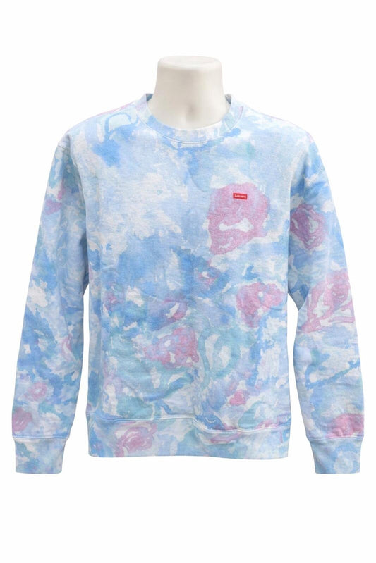 Sudadera cuello redondo con logo pequeño Supreme SS21 estampado floral acuarela Talla M