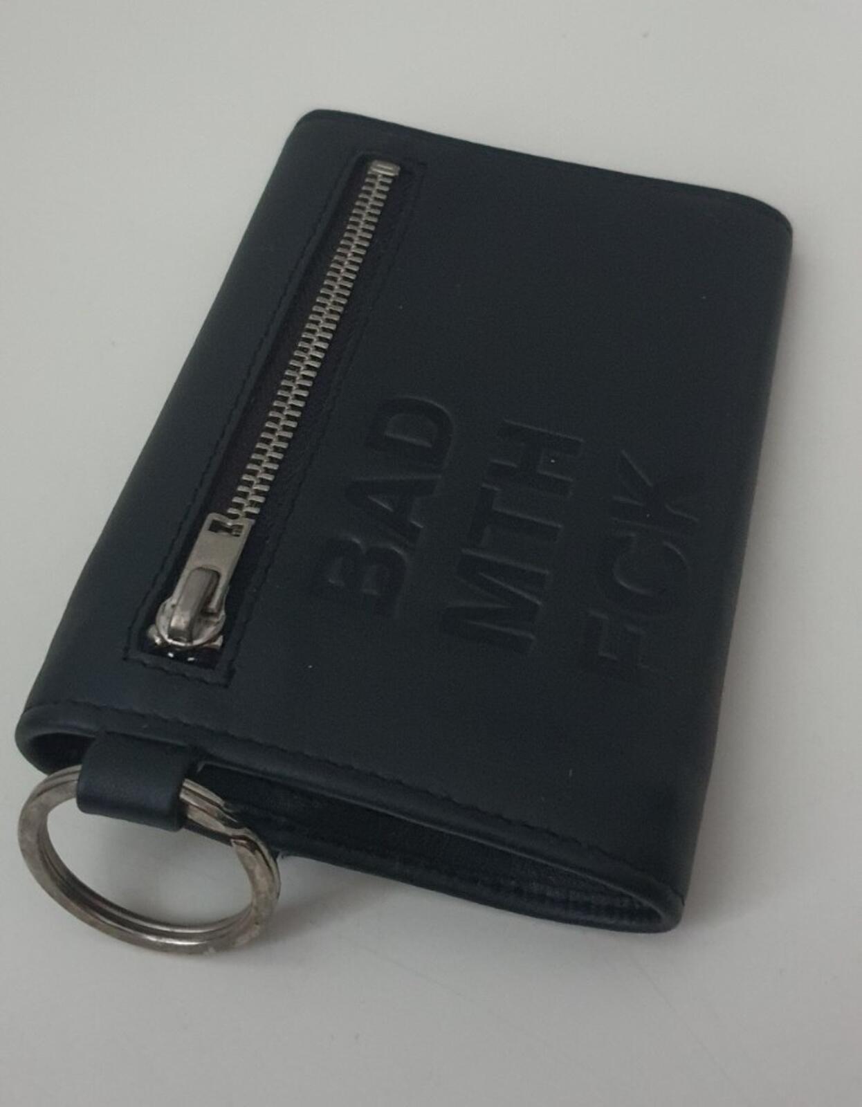 A.P.C. BAD MTH FCK Leather wallet black Chain holder Rare APC Accessory