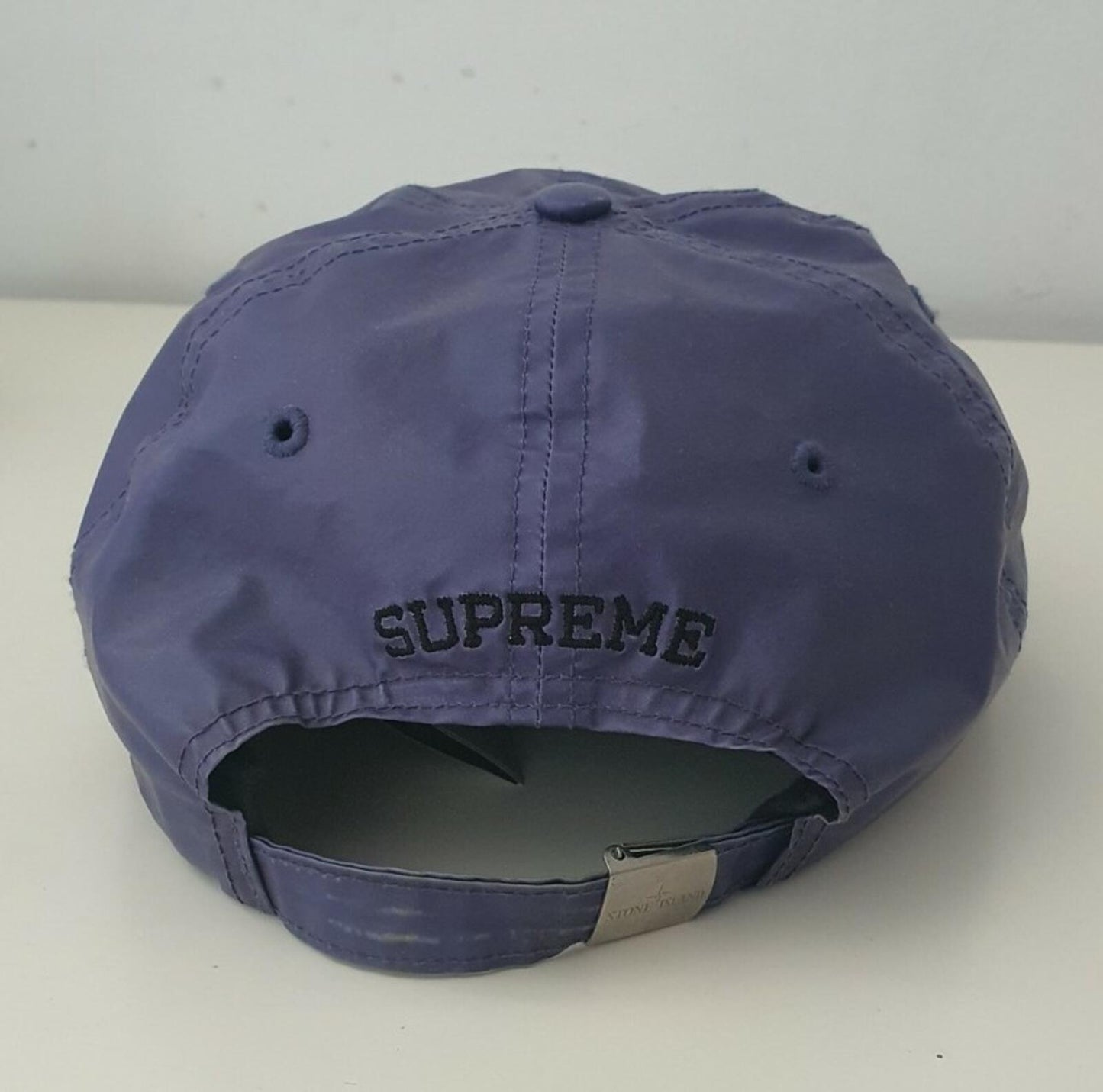 SS16 Supreme x Stone Island heat reactive 6-panel cap Purple hat Made in U.S.A