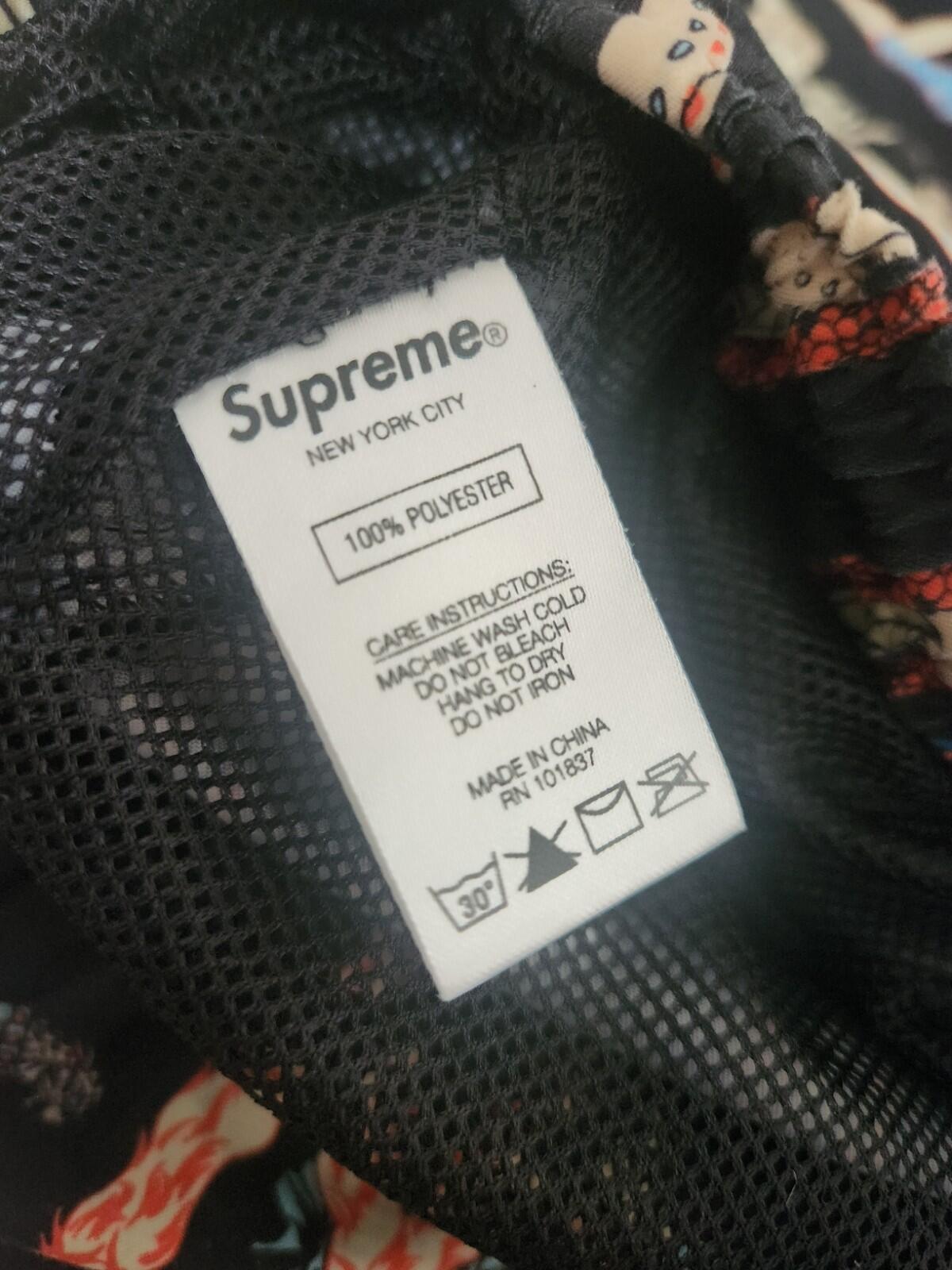 SS18 Supreme Alphabet Water Short Black M Original artwork by Erte. ©Sevenarts