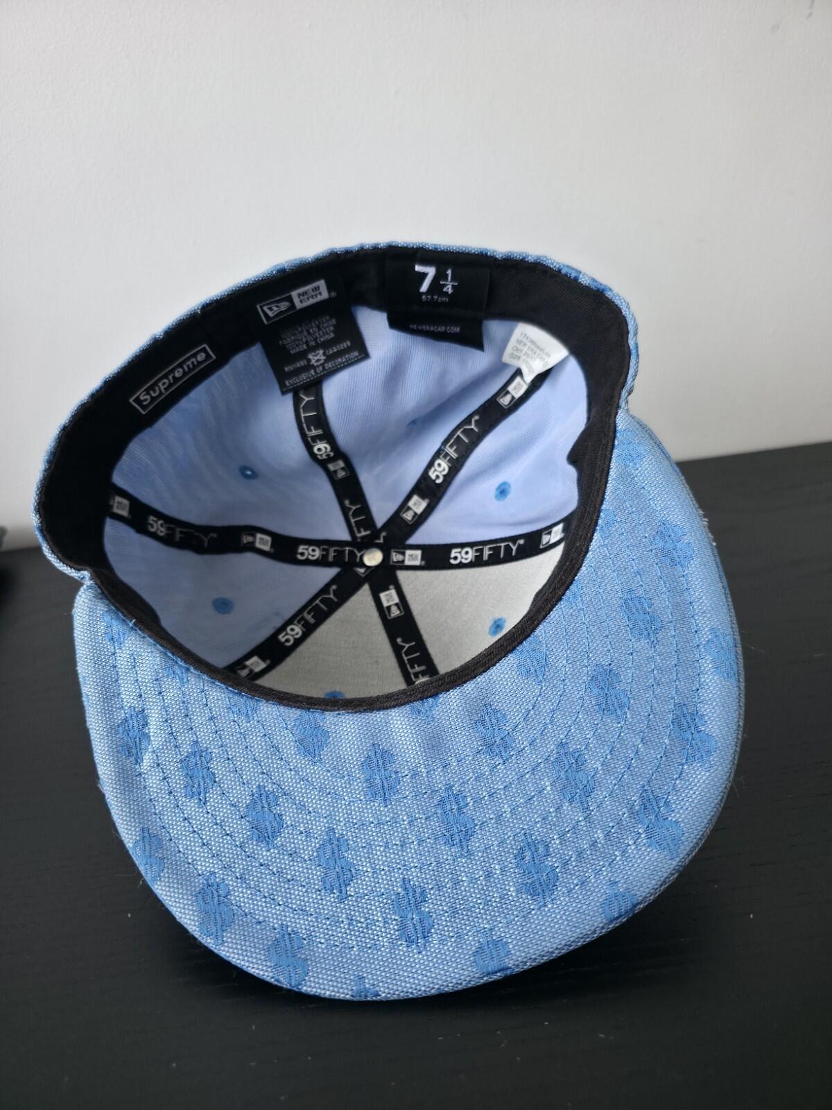SS18 Supreme Monogram Box Logo New Era Light Blue Size 7 1/2 $ Dollar