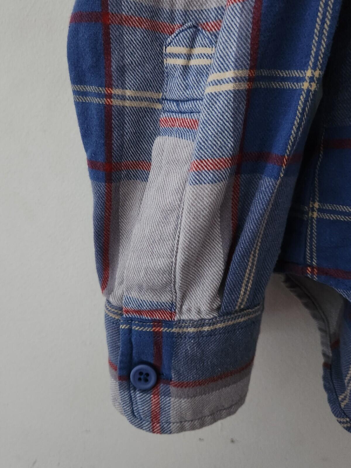 FW17 Supreme God Bless Plaid Flannel Shirt Blue Grey Size M Medium Blessed