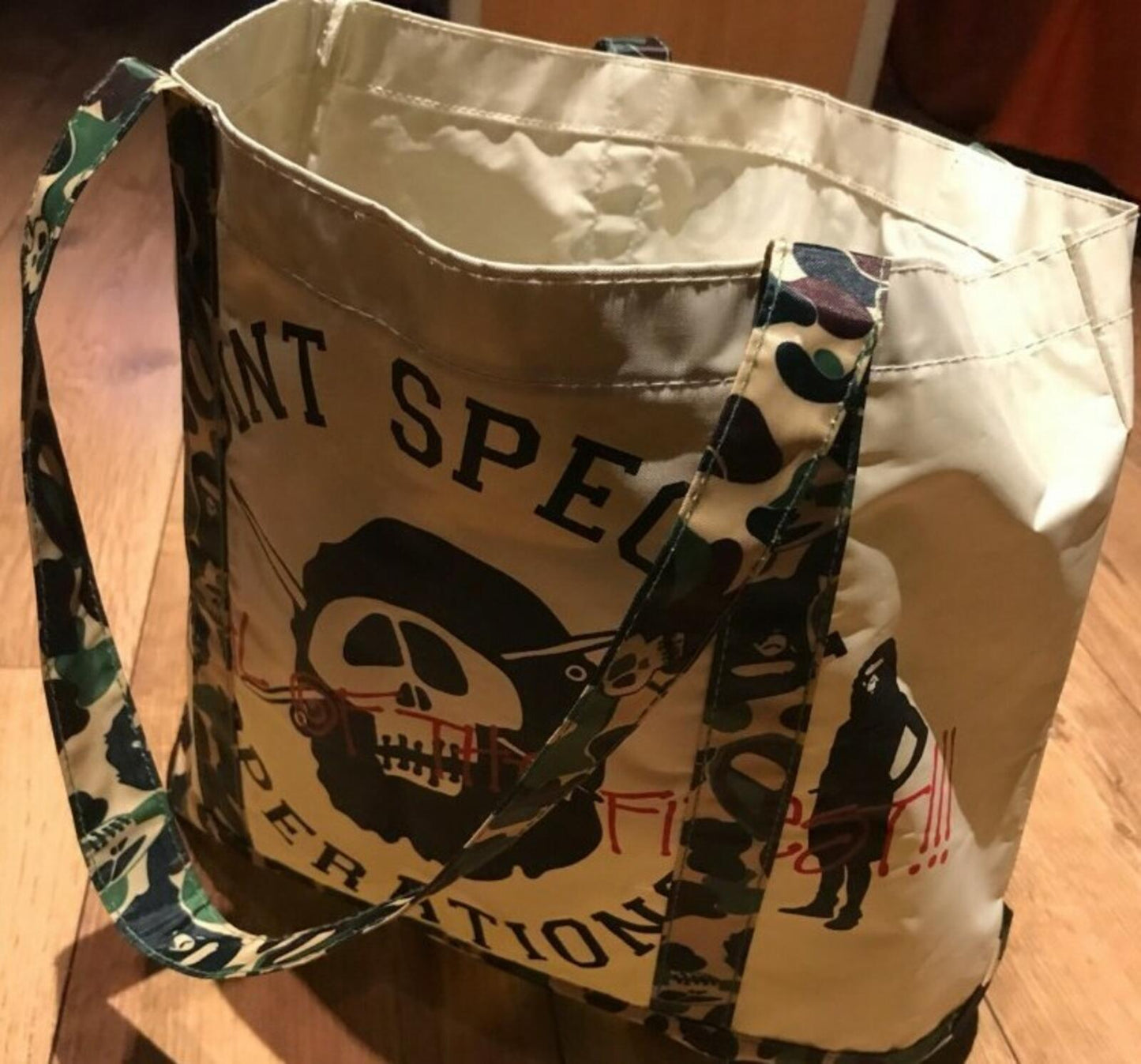 A BATHING APE x STUSSY tote bag Survival Of The Fittest Japan exclusive BAPE