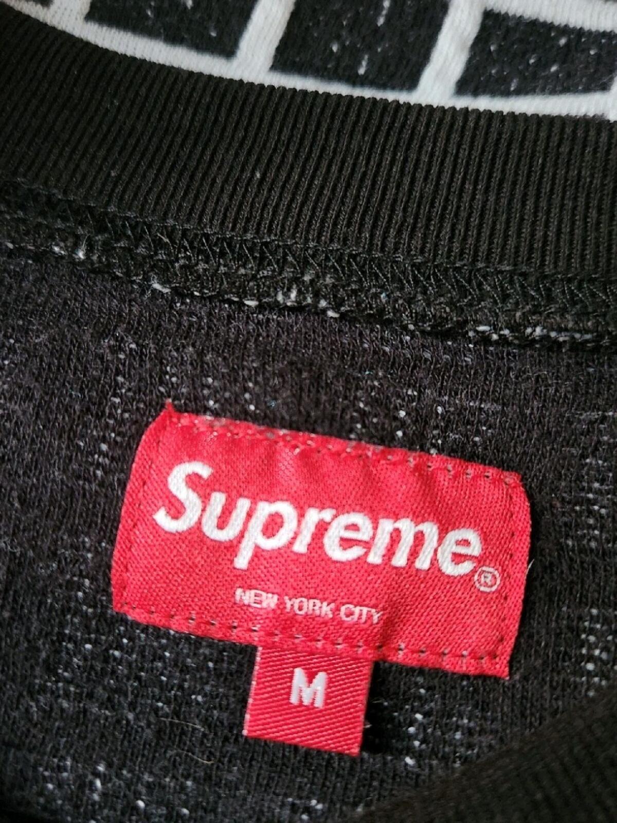 SS19 Supreme Grid Jacquard S/S Top medium M Kurzarm-T-Shirt schwarz weiß