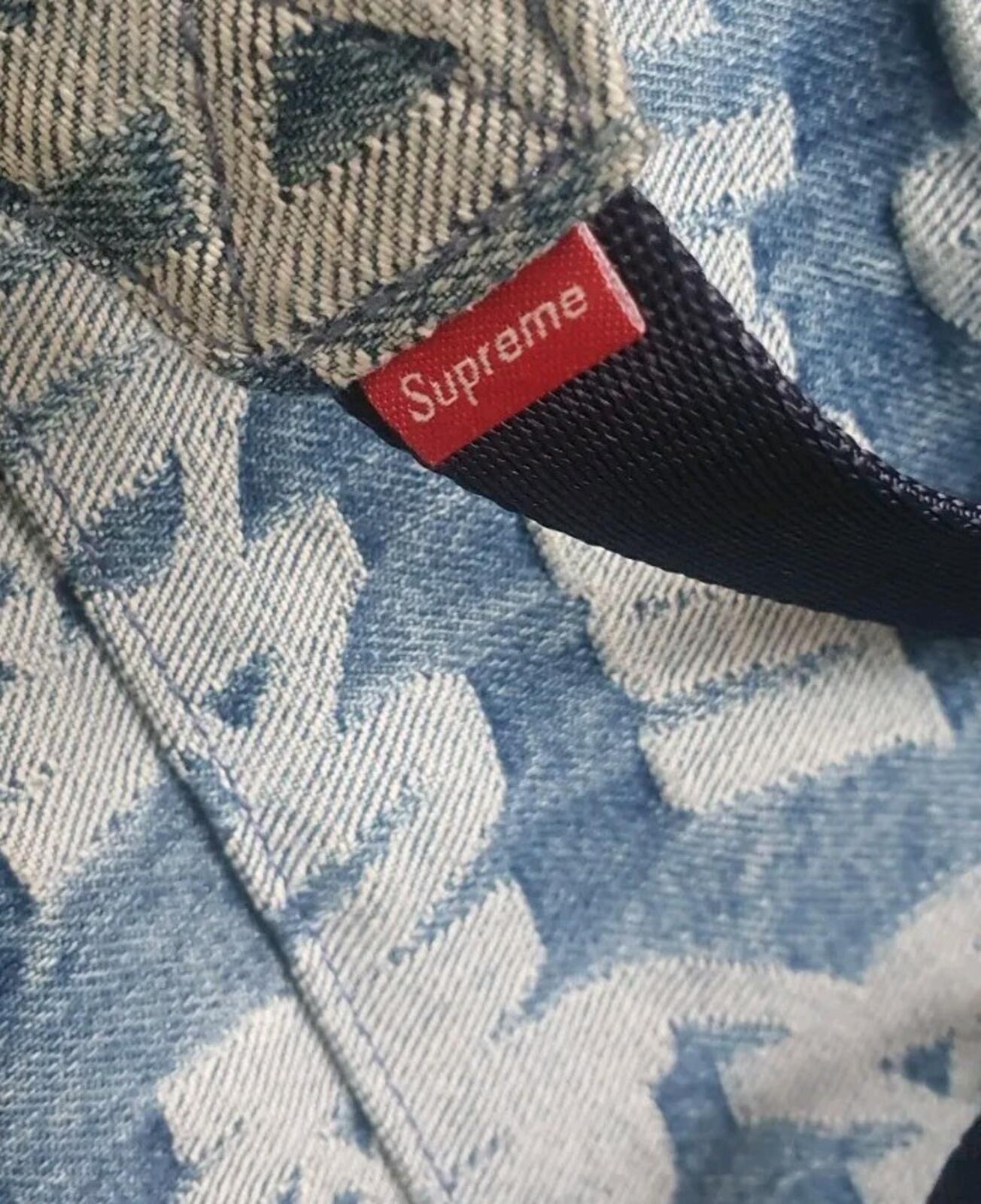 SS22 Supreme Fat Tip Jacquard Denim Bauchtasche Blau Schulter Bauchtasche 3L