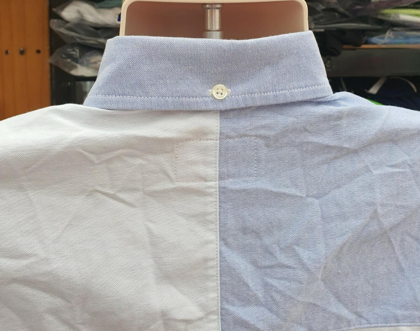 FW20 Supreme Patchwork Oxford Shirt Blue Size S