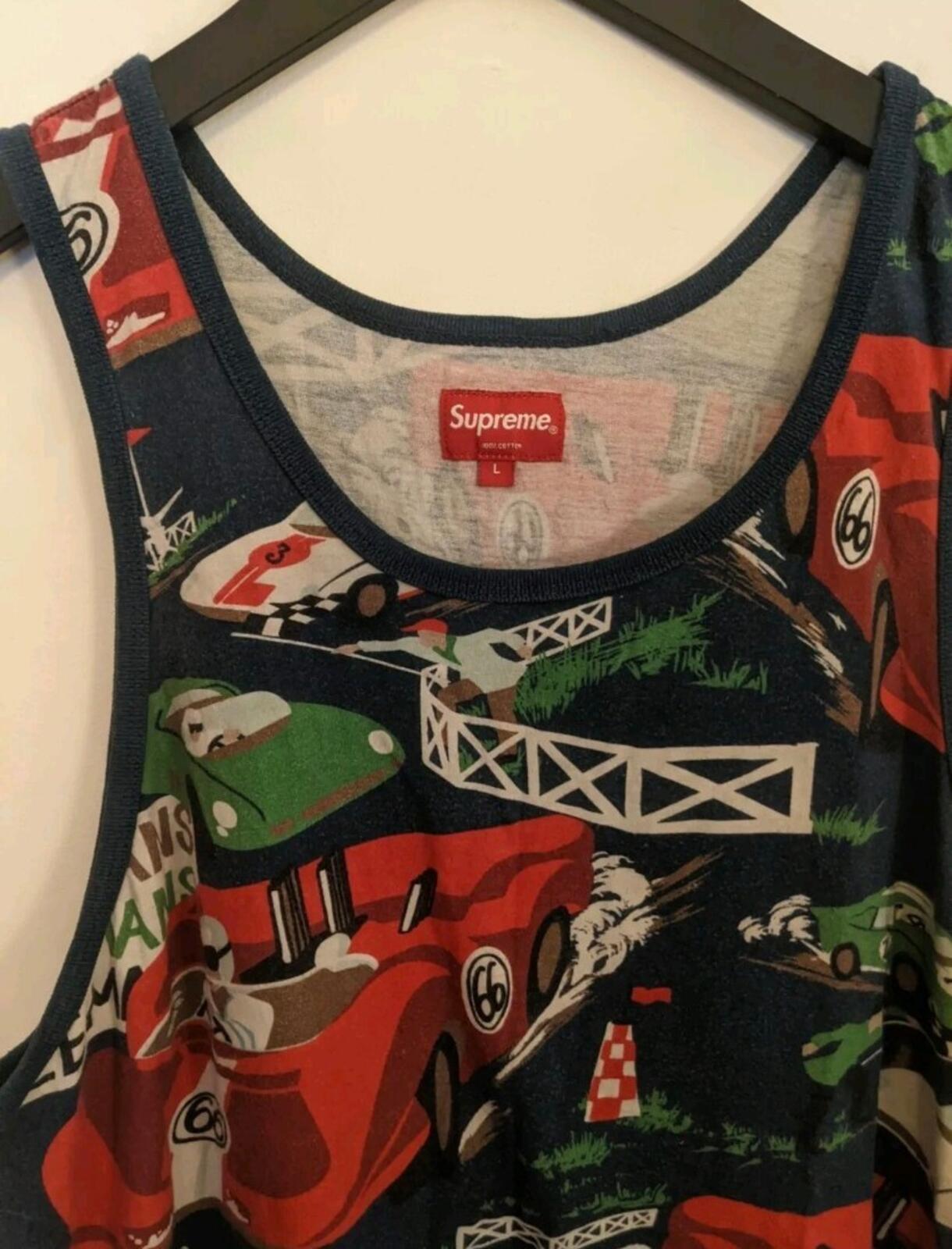 SS13 Supreme Le Mans Tank Top Vintage 2013 T-shirt Sleeveless Tee Cars Race
