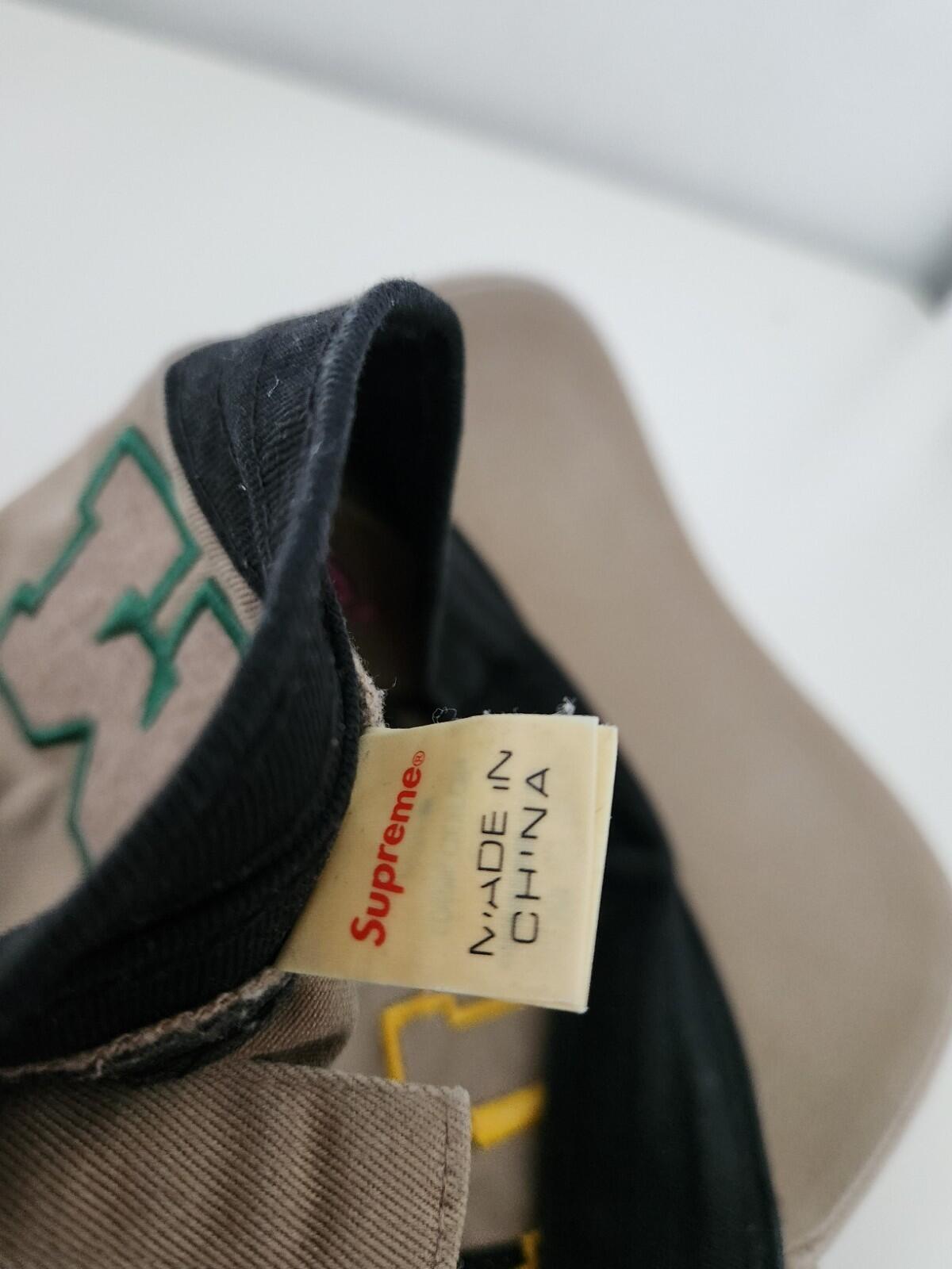 SS21 Supreme Spellout 6-panel Tan twill hat felt logo cap