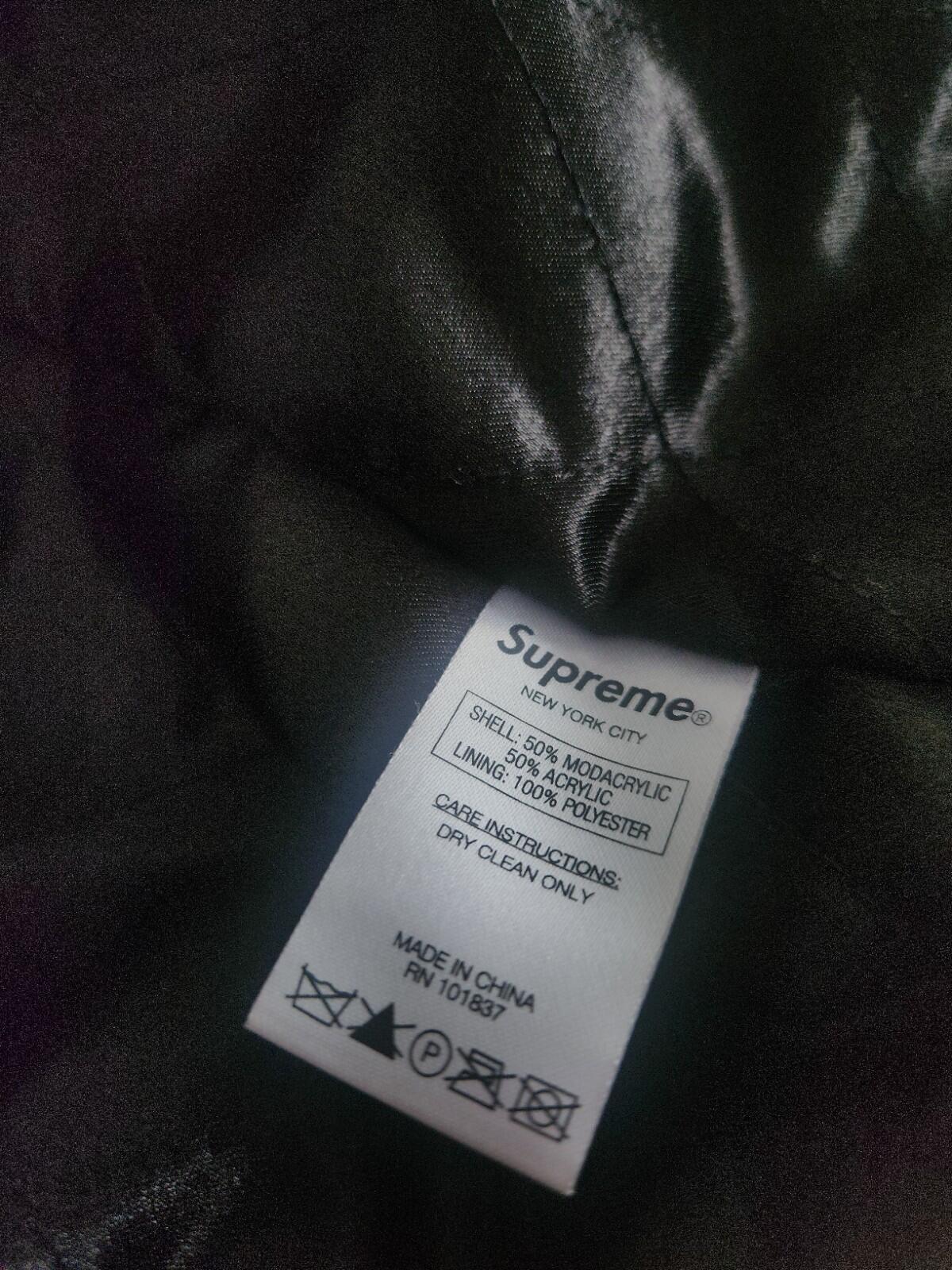 FW15 Supreme Faux Fur Jacket Black Black Vintage 2015 Coat Size M Medium