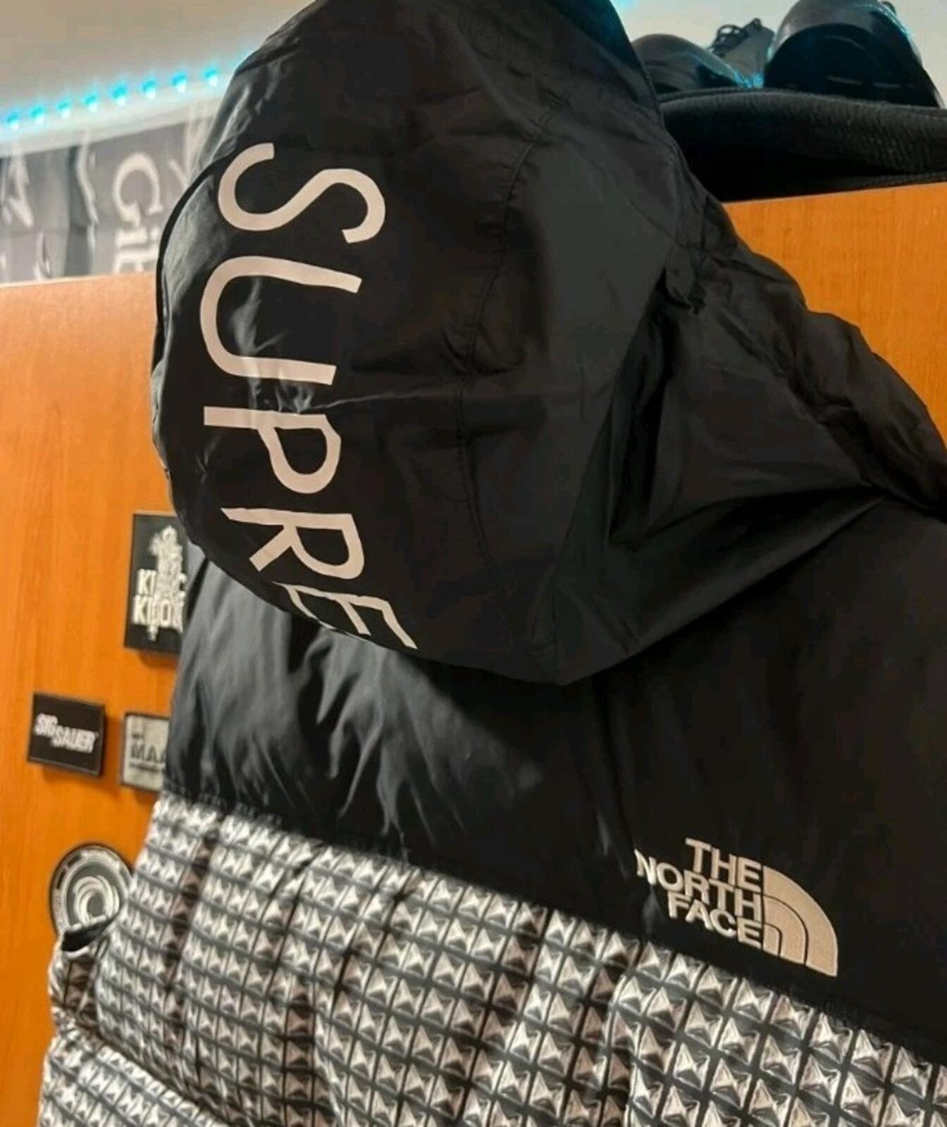 SS21 Supreme x The North Face Studded Nuptse Weste Puffer Schwarz Größe M