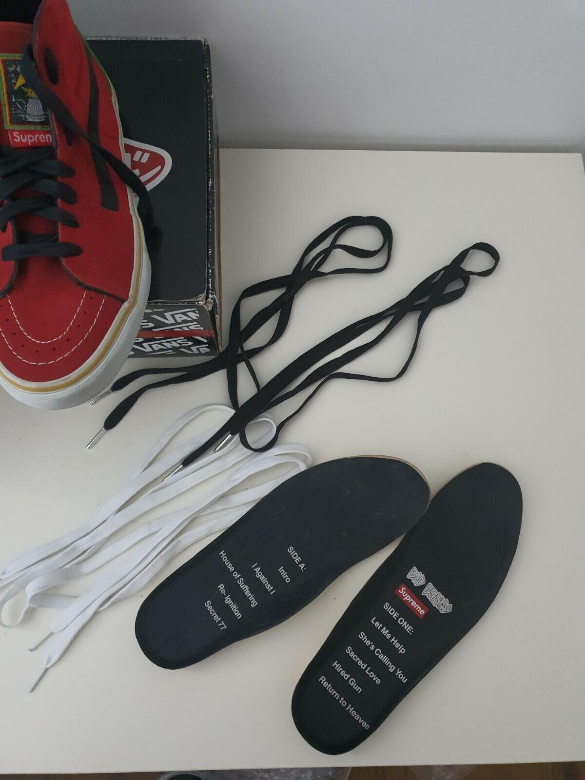 SS08 Supreme Bad Brains Vans Sk8-Hi Red/Green US 8.5 EUR 41 UK 7.5 Vintage 2008