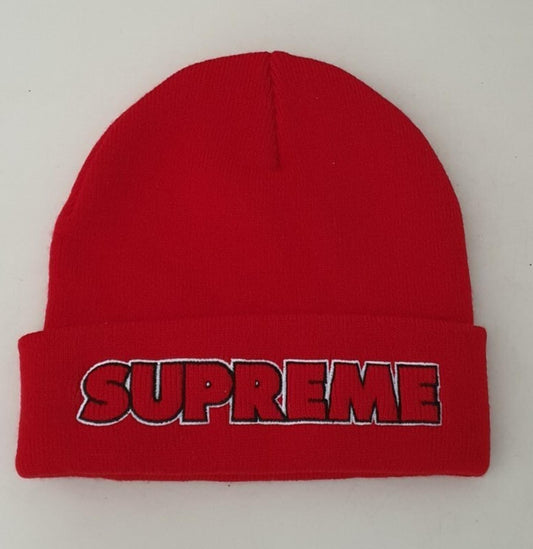 FW19 Supreme outline red Beanie World Famous New Hat