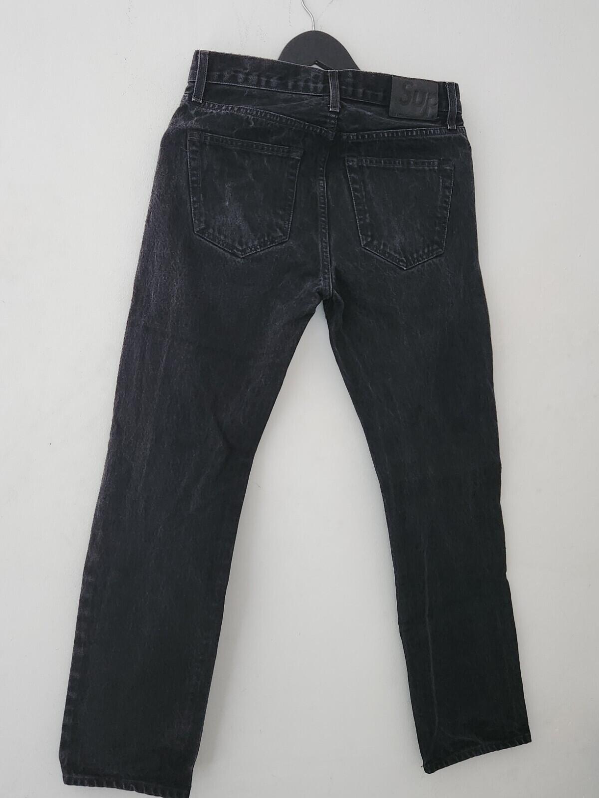 FW16 Supreme Stone Washed Slim Jeans Schwarz Größe 30 W30 L30