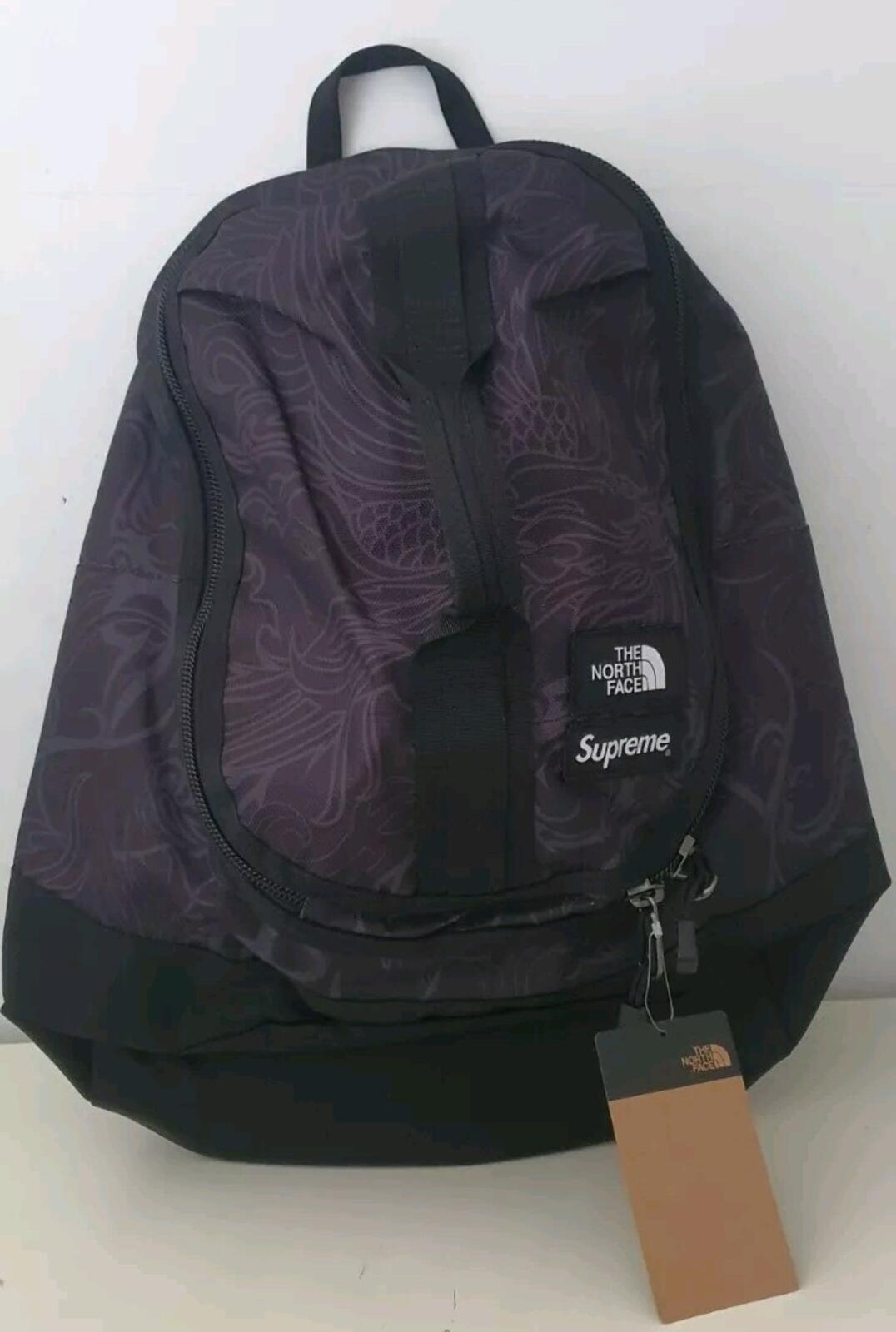 FW22 Supreme The North Face Steep Tech Backpack Water Resistant Bag Black Dragon