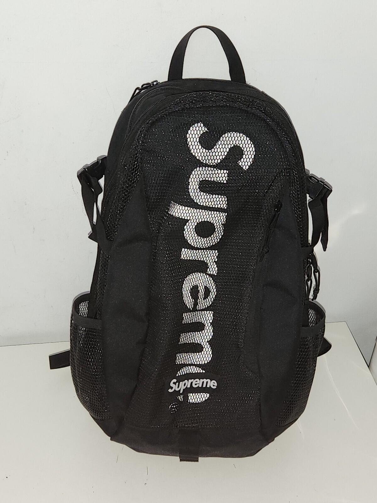 SS20 Supreme Schwarzer Rucksack Cordura Tasche Mesh Rucksack
