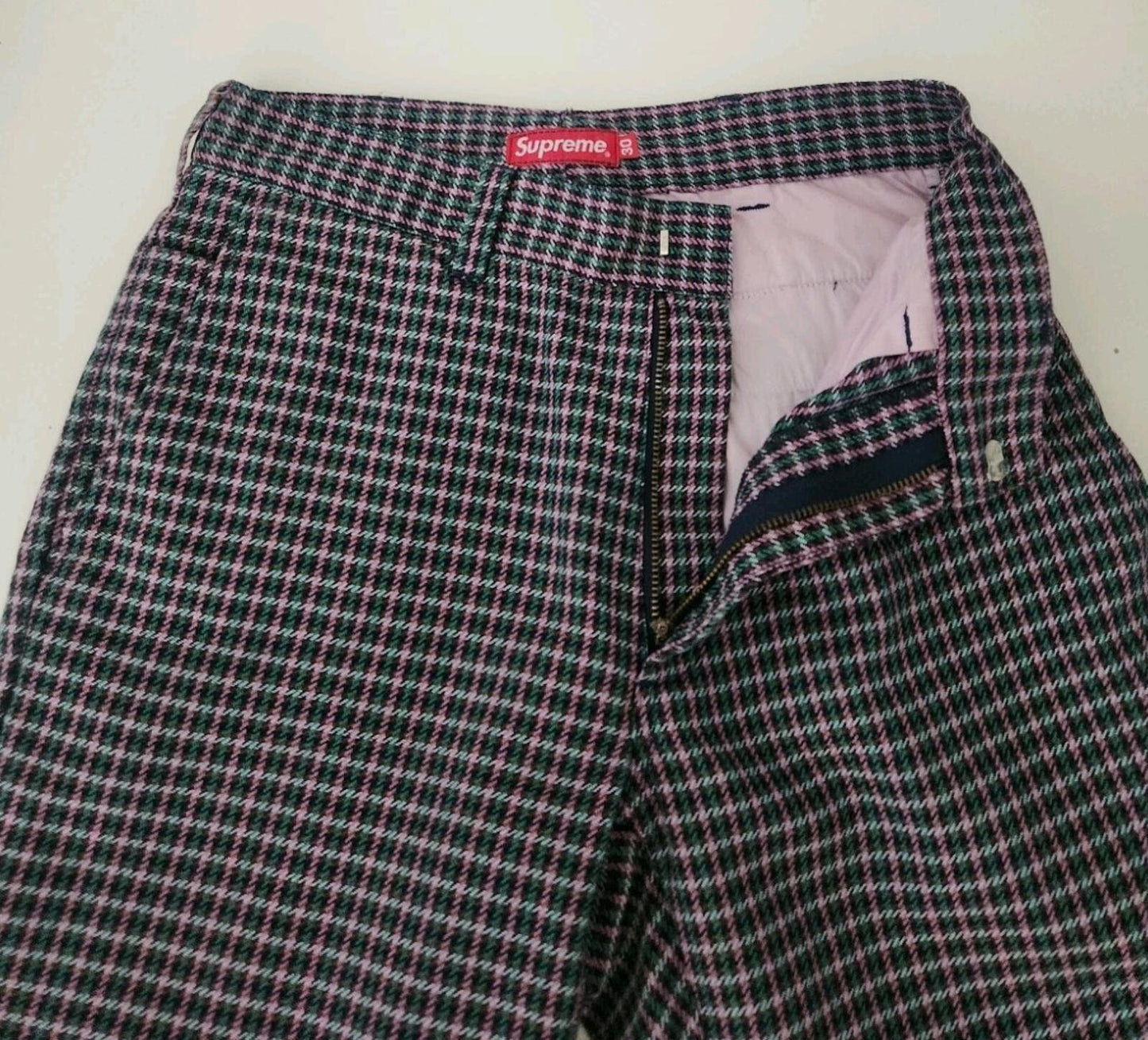 SS18 Supreme Work Pant Größe 30 W30 L30 kleine lila karierte Hose kleine Hose