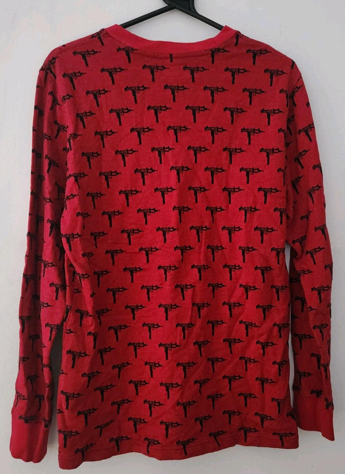 FW15 Supreme Jacquard Uzi Pocket tee Longsleeve top M medium sweater red jumper