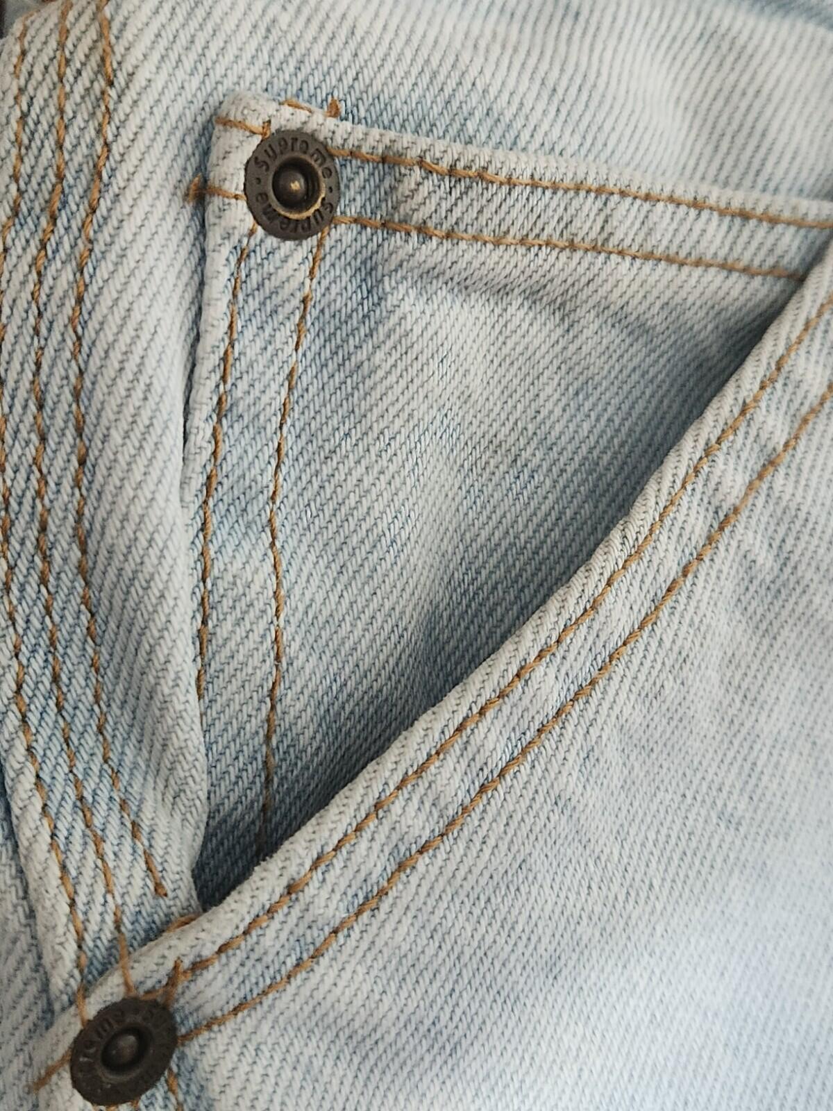 SS22 Supreme Double Knee Denim Utility Jeans Größe 32 W32 L32 Washed Blue Hose