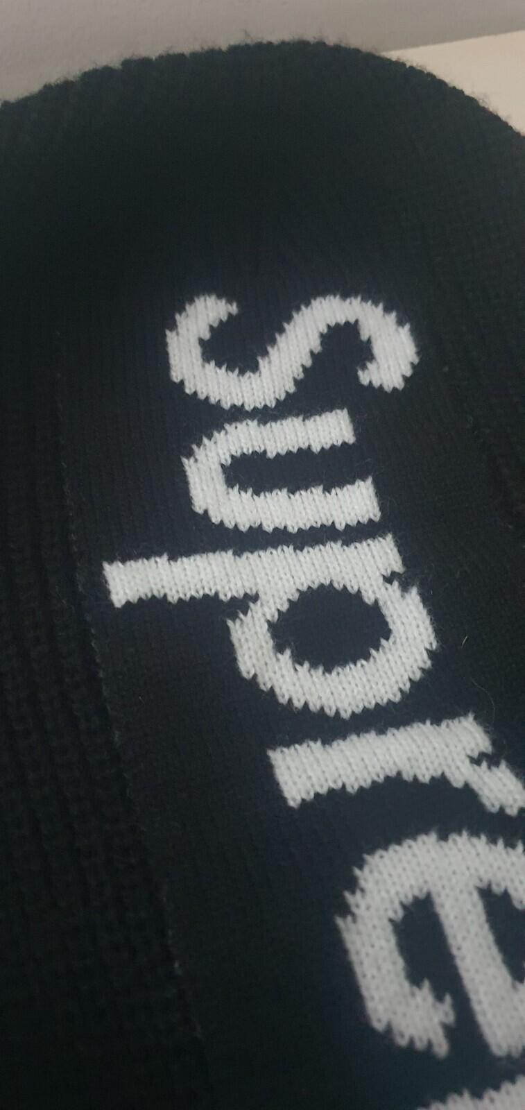 FW20 Supreme New Era Balaclava Black White Jacquard Logo Embroidery