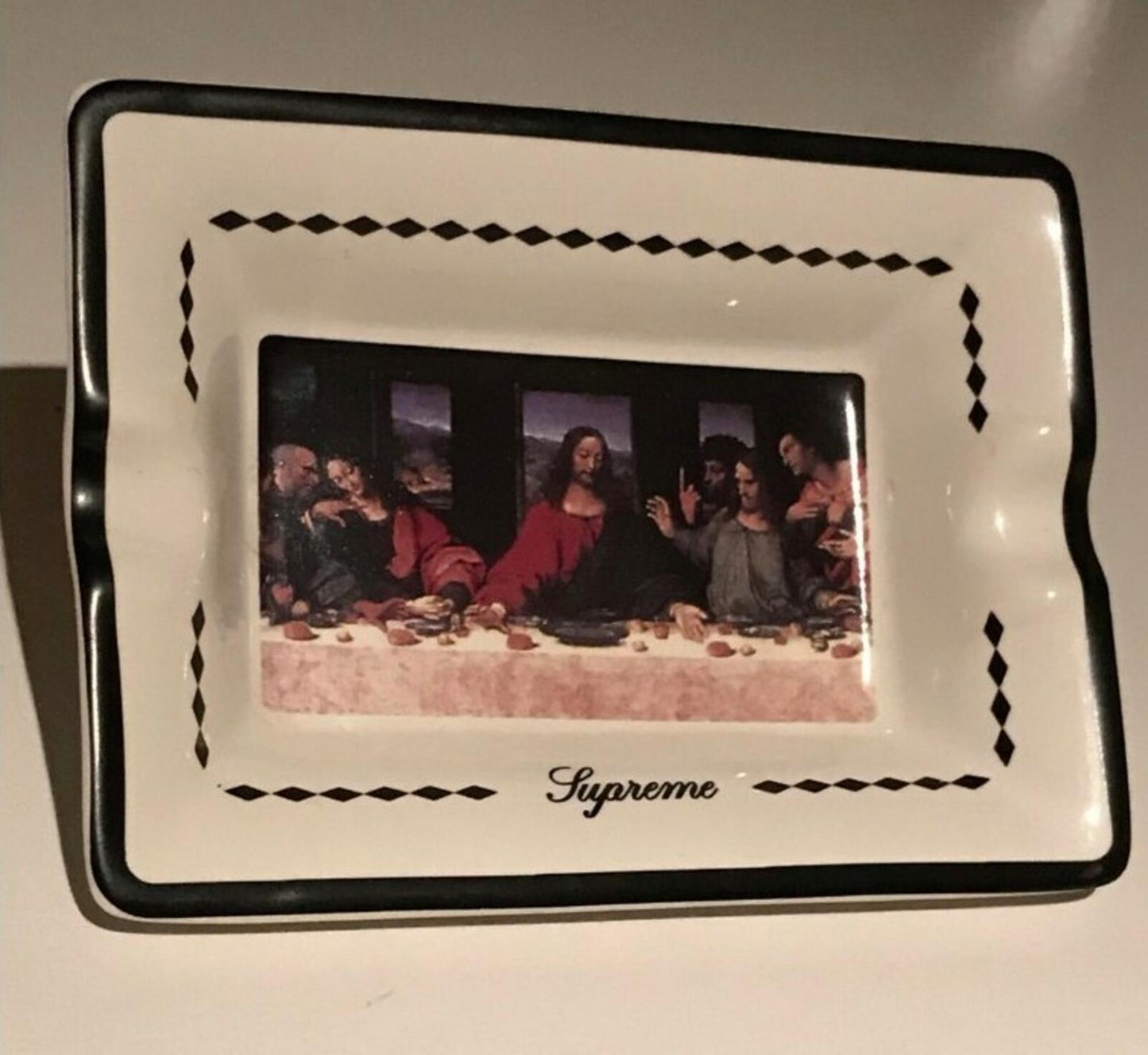 FW12 Supreme Last Supper ceramic ashtray vintage white Ash tray Rare Accessory