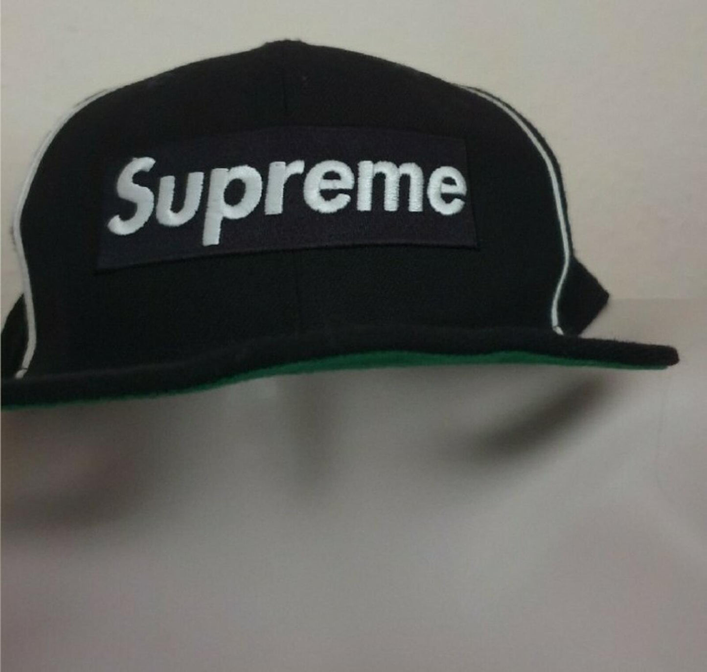 SS17 Supreme New Era 59fifty Piping Box Logo Cap Navy Size 7 1/2