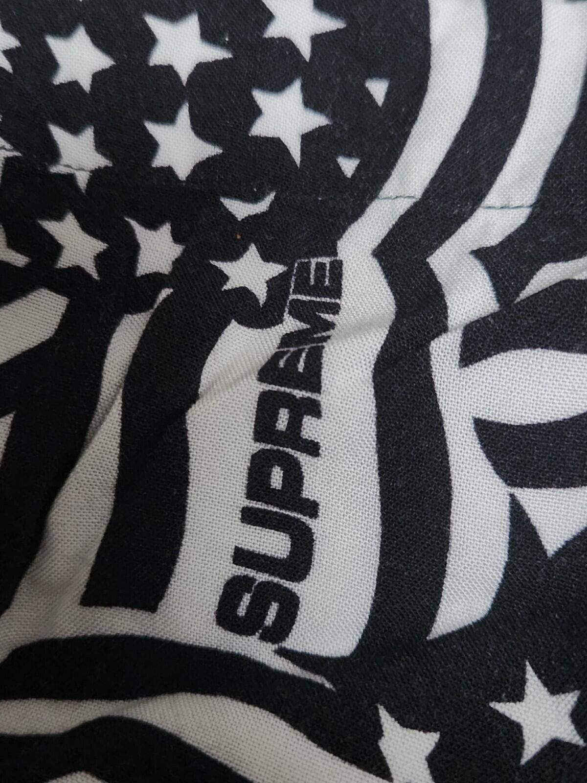 SS20 Supreme Flags Rayon Shirt schwarz Größe XL Kurzarm