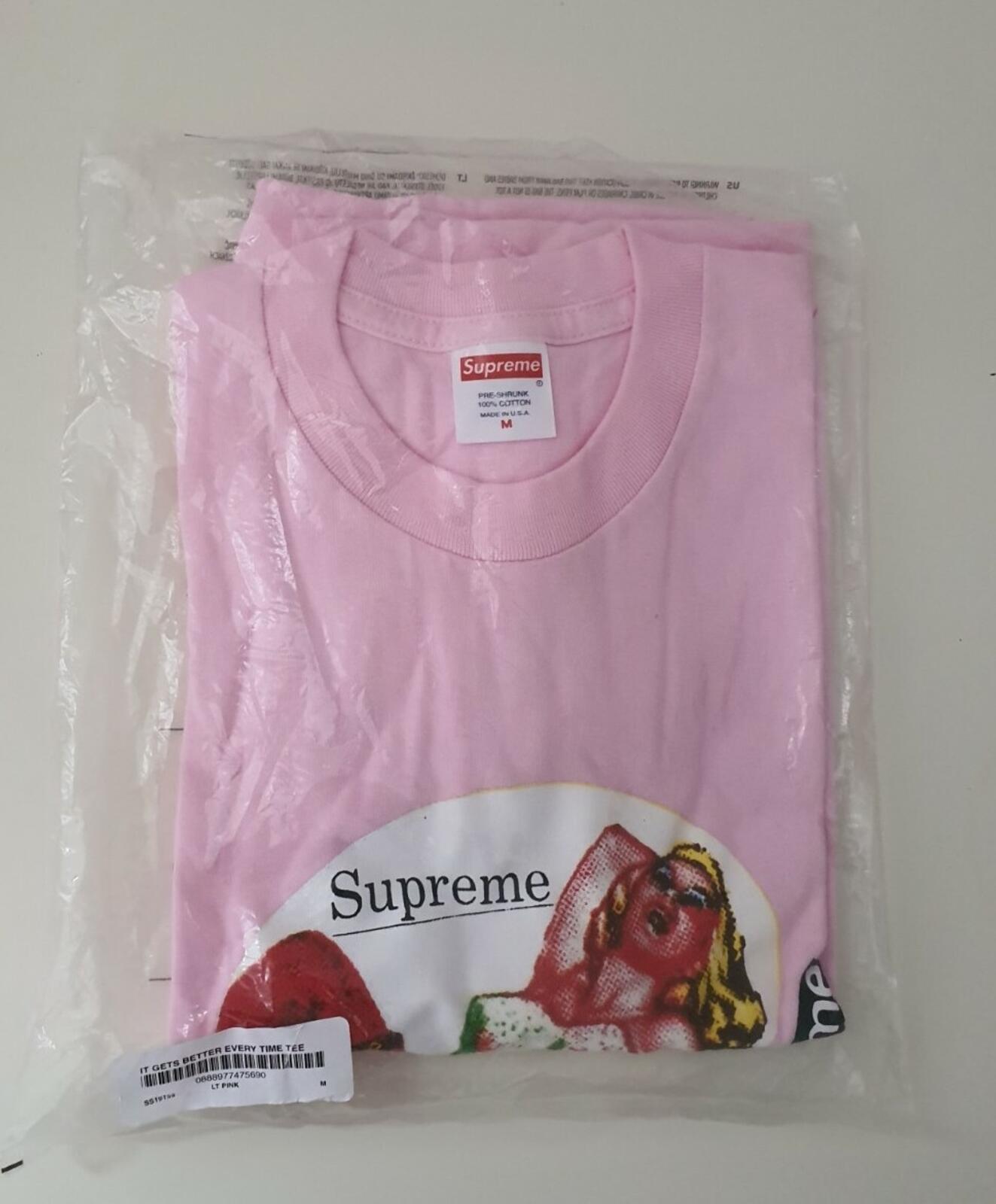 SS19 Supreme It gets Better Tee Light Pink Size M