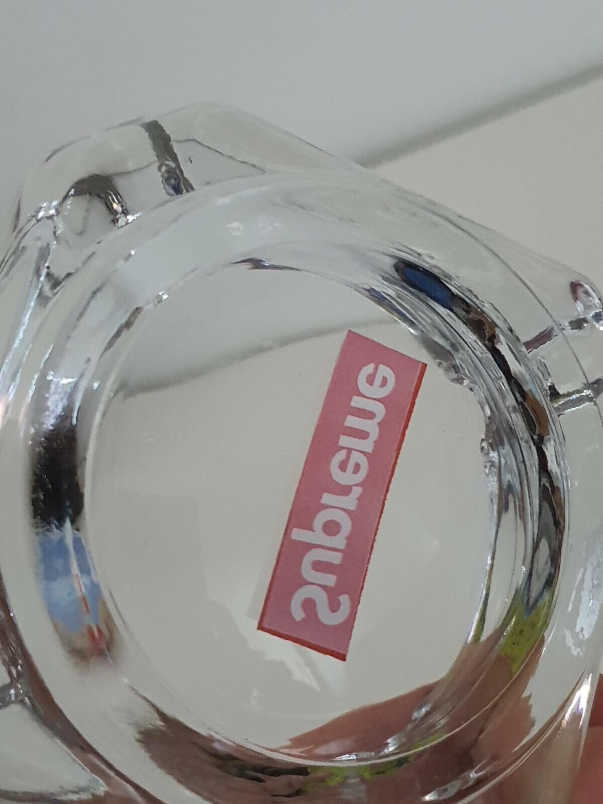 FW08 Supreme Clear glass ashtray box logo Very Rare Accessory 2008