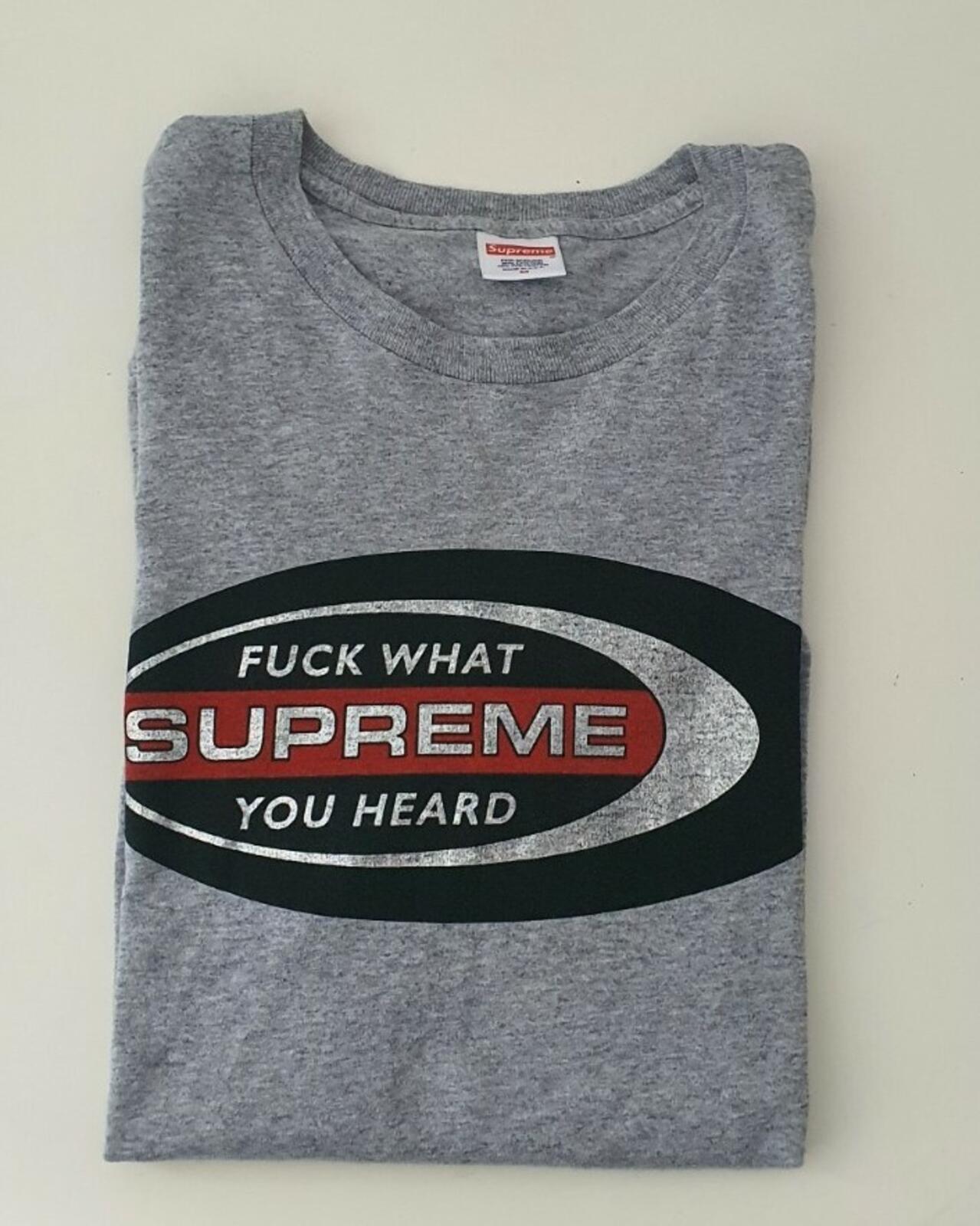 FW16 Supreme F UCK WHAT YOU HEARD L/S tee grey Long sleeve M medium T-shirt