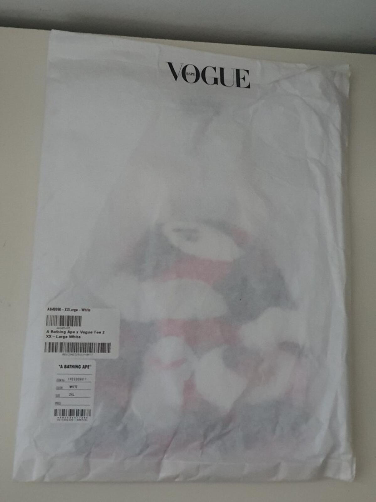 A Bathing Ape x Vogue 2 Ape Head Tee SS22 BAPE White Size XXL 2XL