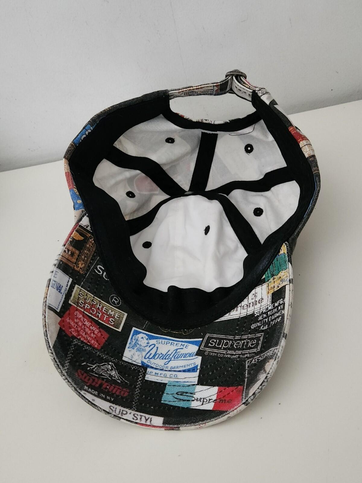 SS21 Supreme Labels 6-panel Black Cap Canvas Hat