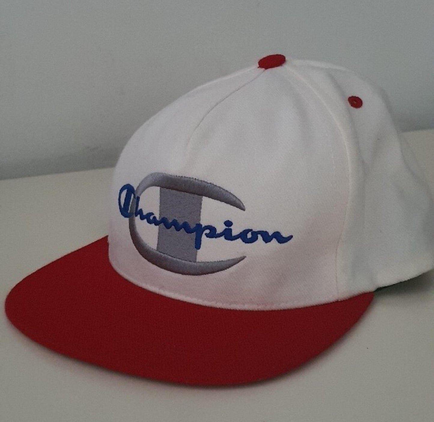 SS15 Supreme x Champion Back Arc Logo 5-panel White cap hat Rare