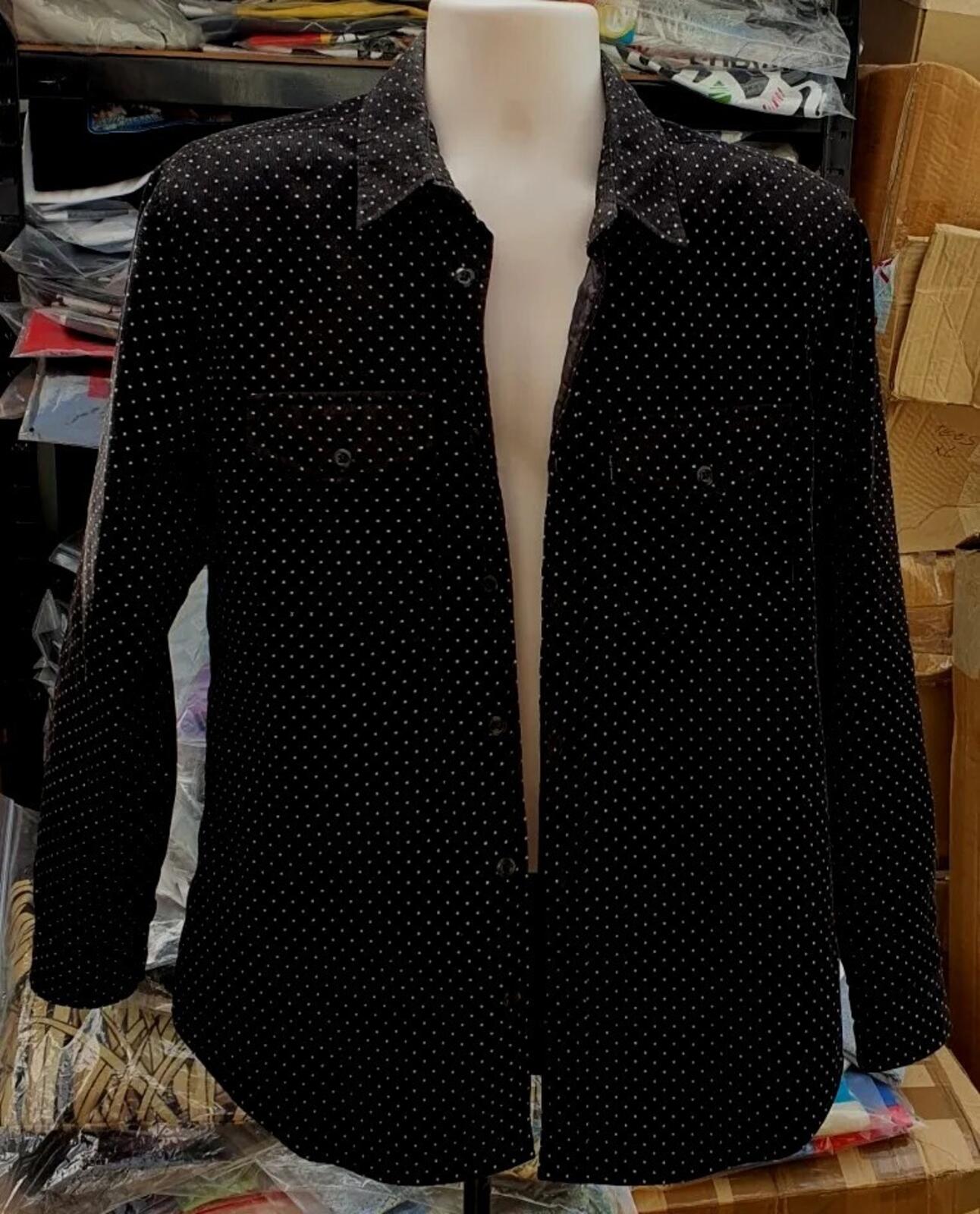 FW13 Supreme Corduroy Polka Dot Gestepptes Hemd Schwarz Größe M