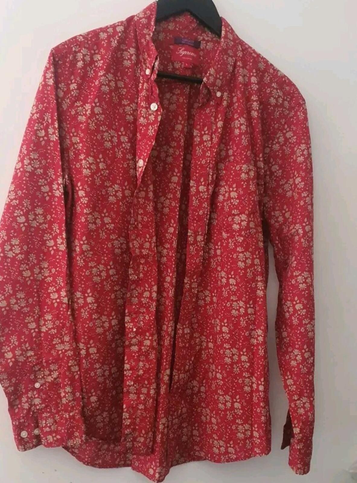 SS11 Supreme x Liberty Fabric Floral Red Shirt L Large Vintage 2011 Sehr Selten