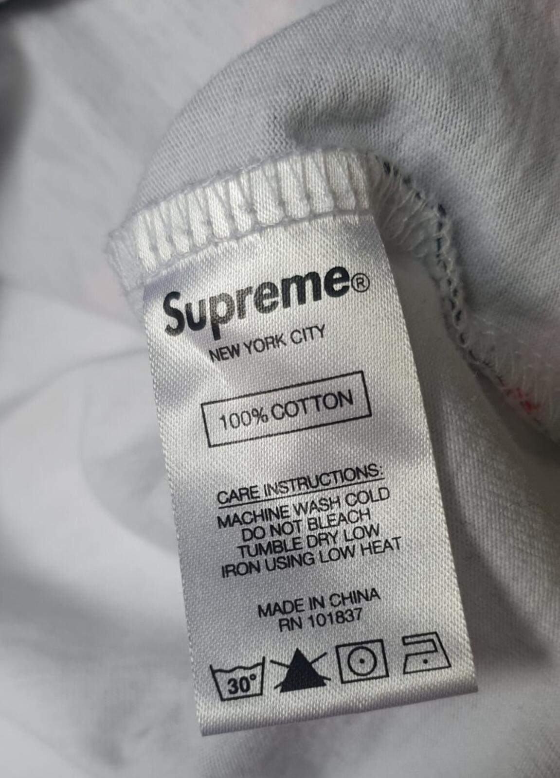 FW20 Supreme World Class L/S top size M medium white cotton jersey crewneck